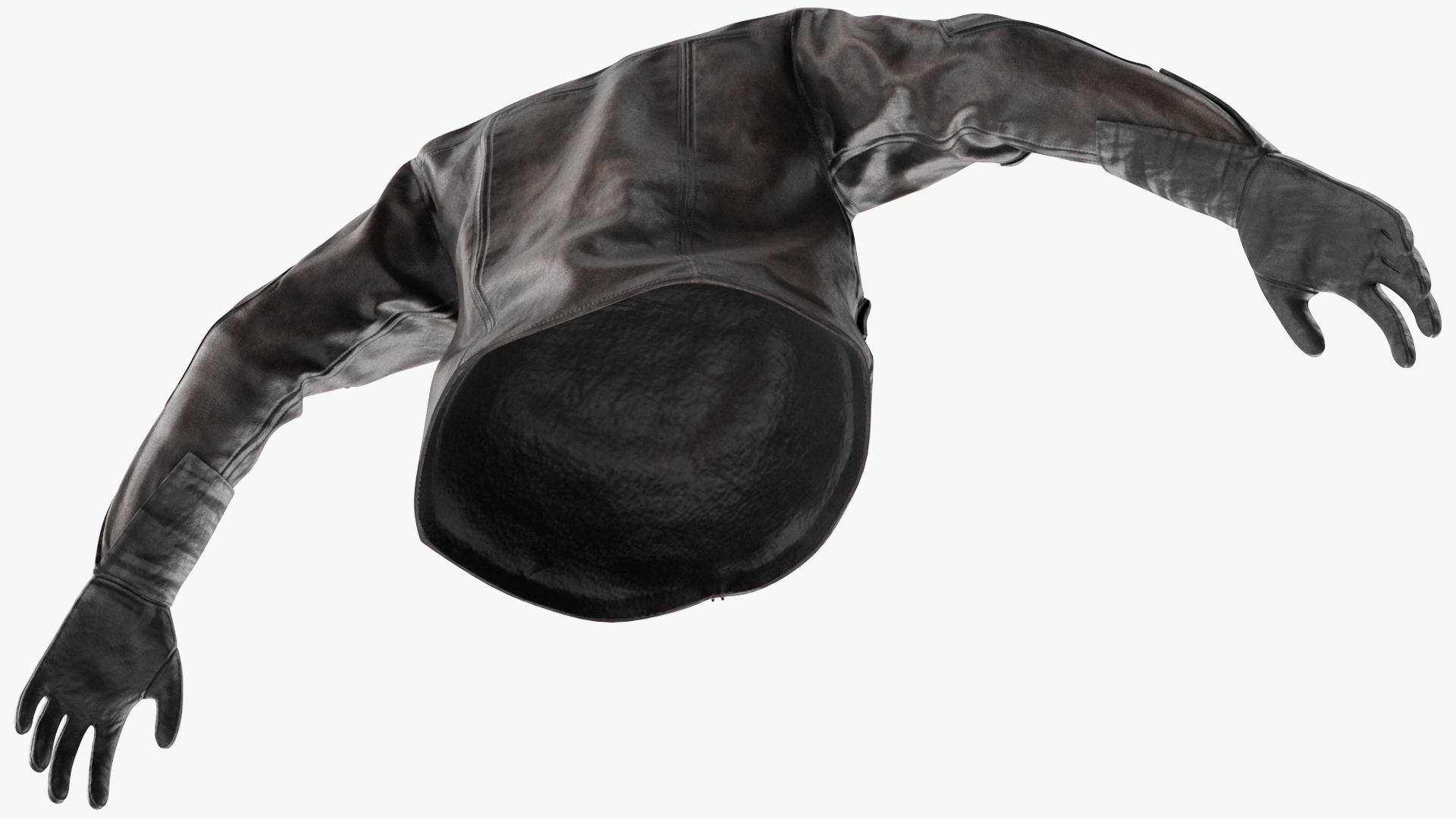 Pilot leather Jacket with Gloves 3D