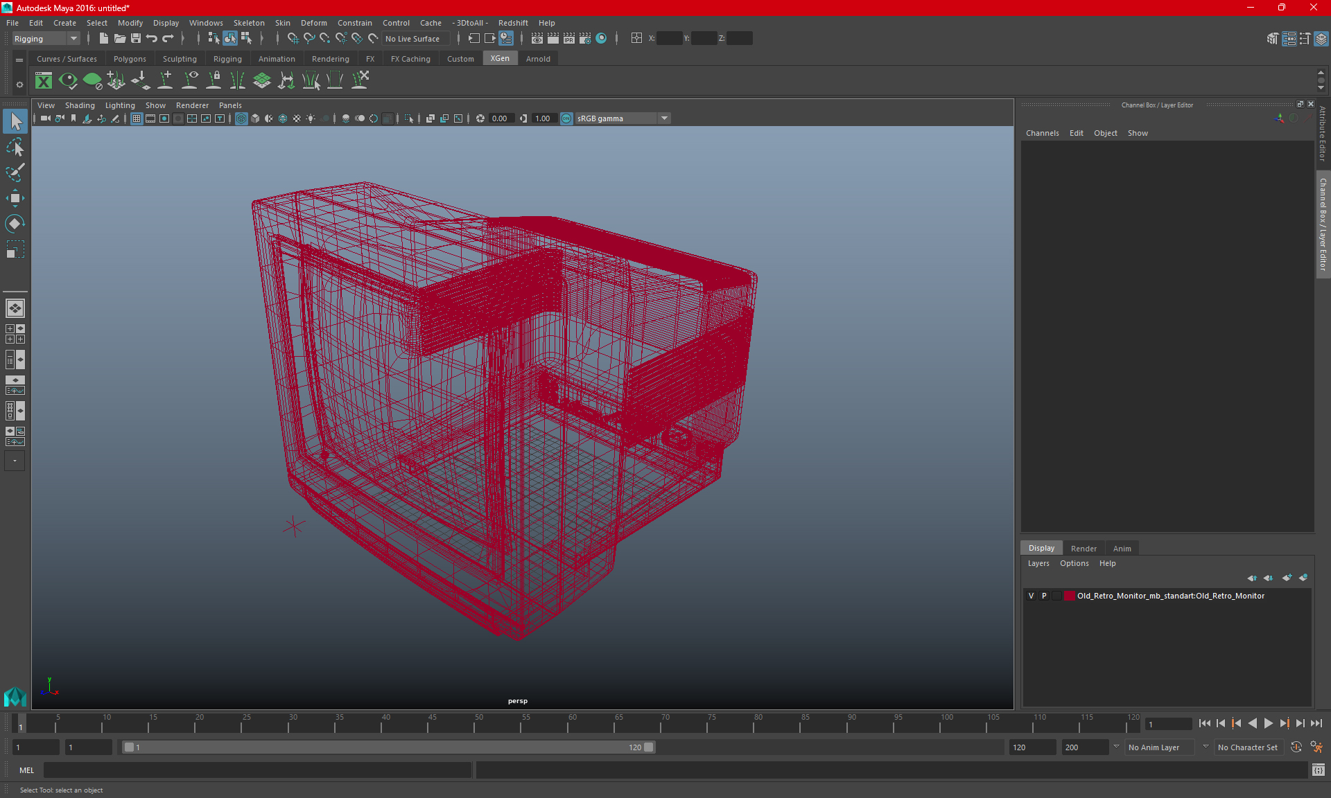Old Retro Monitor 3D