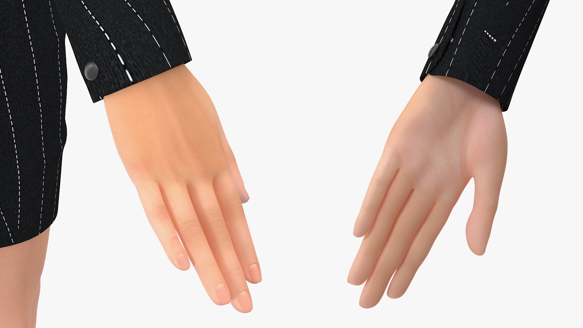 3D model Cartoon Young Girl Office Clothes T-Pose