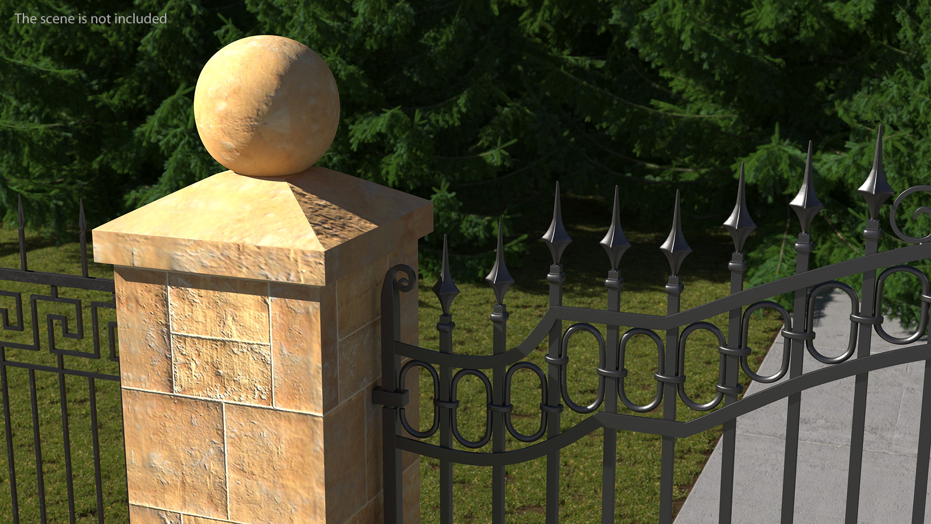 3D Ornate Iron Gate