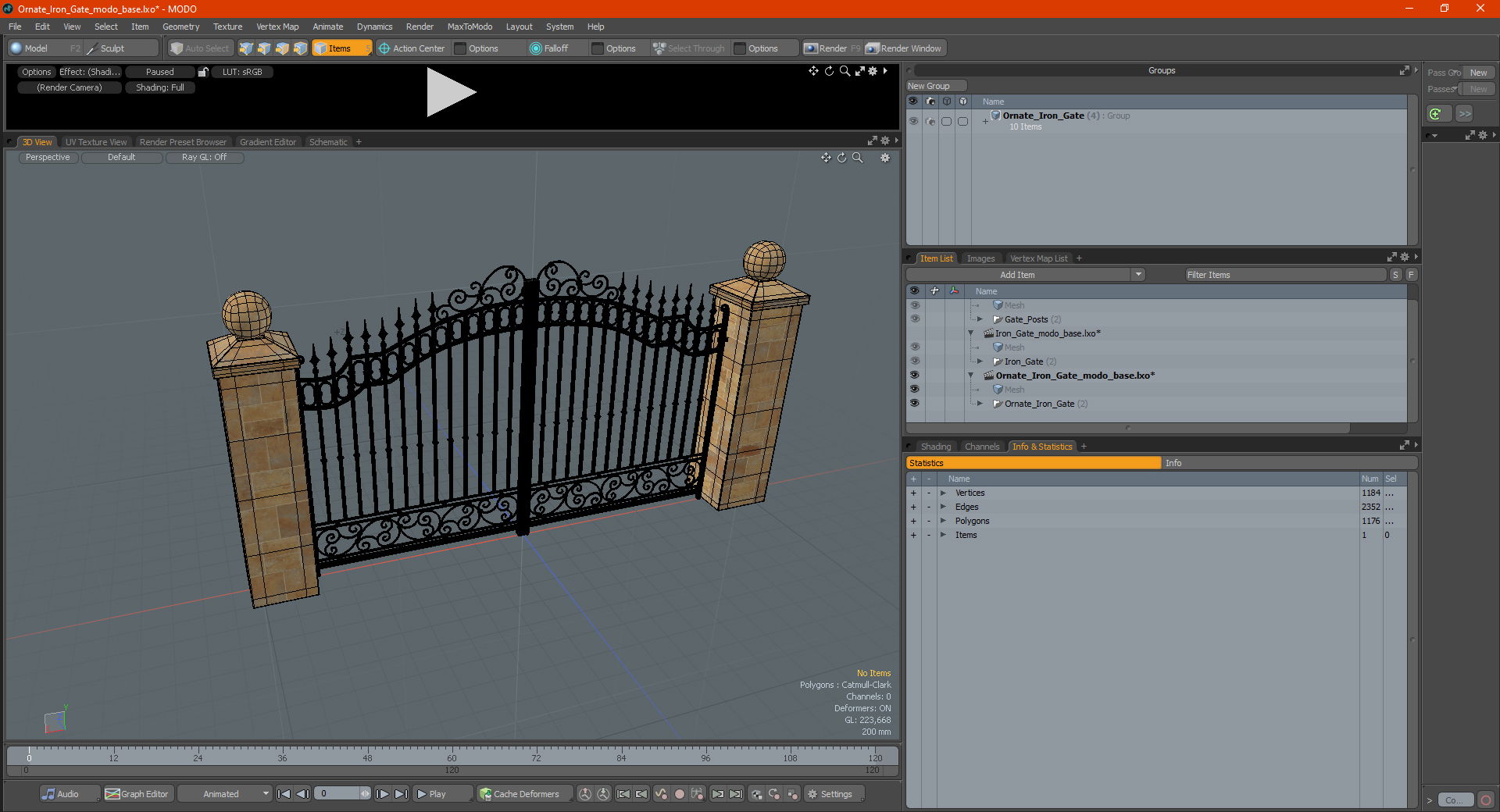 3D Ornate Iron Gate