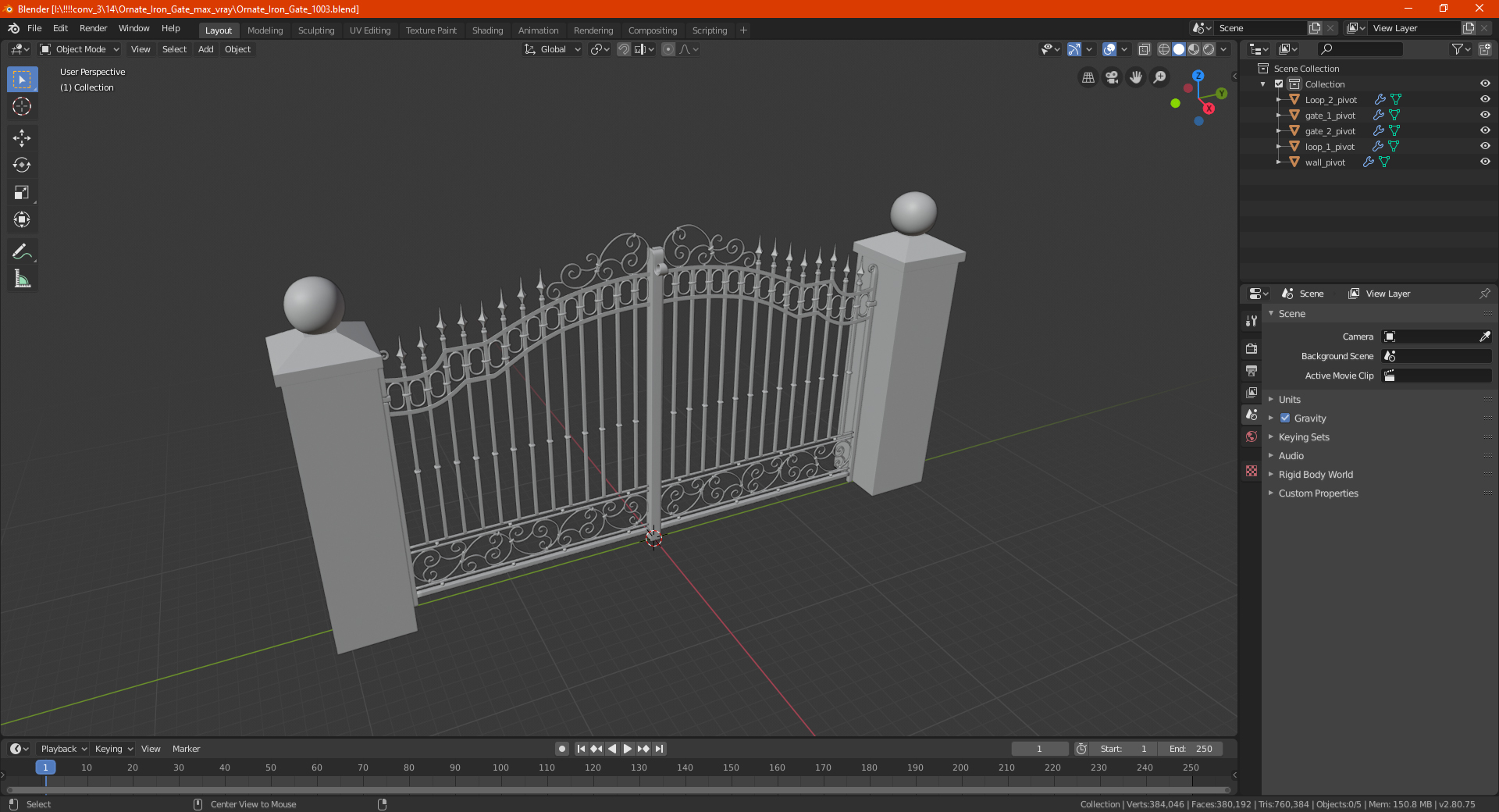 3D Ornate Iron Gate