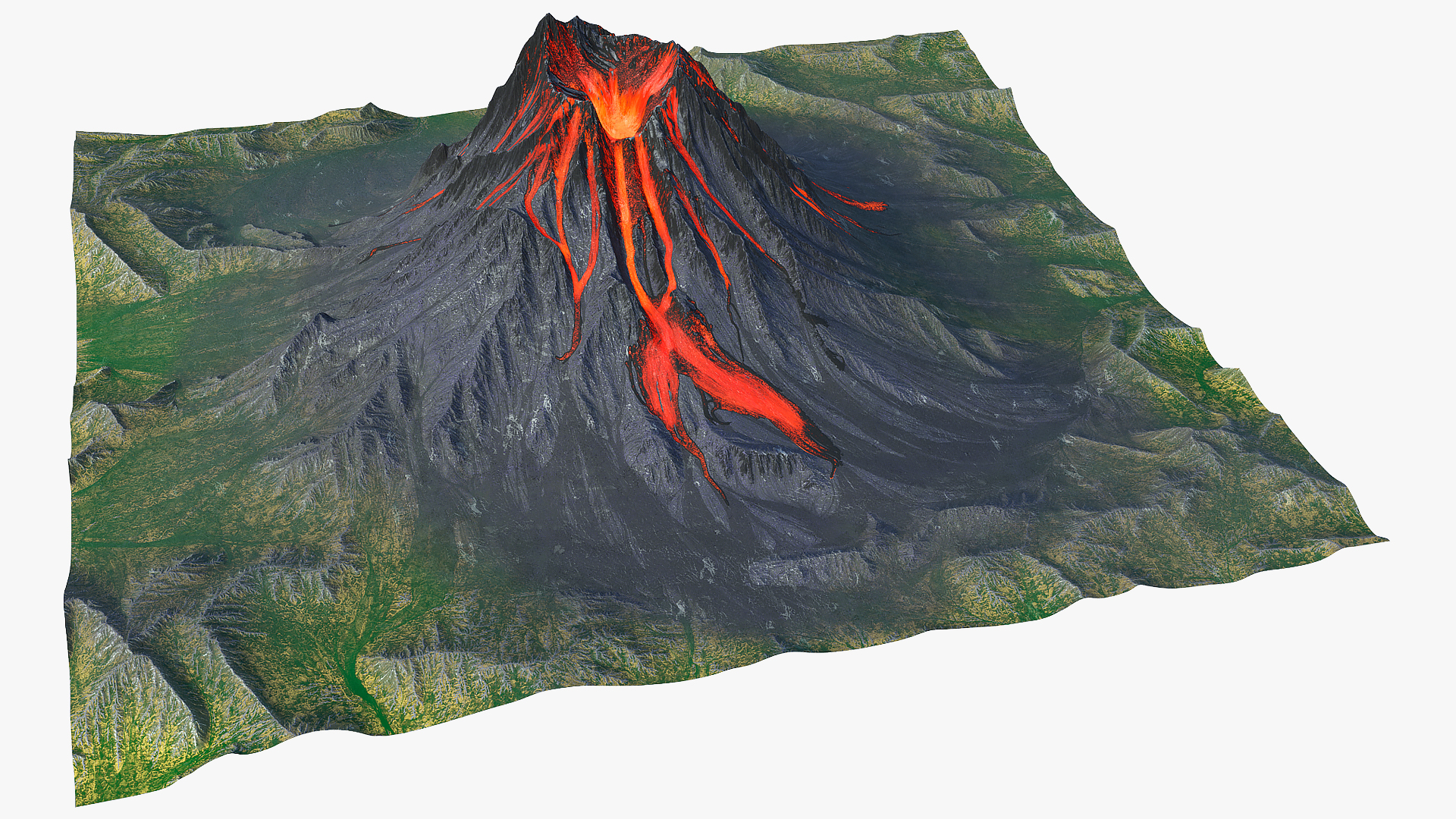 Active Volcano 3D model