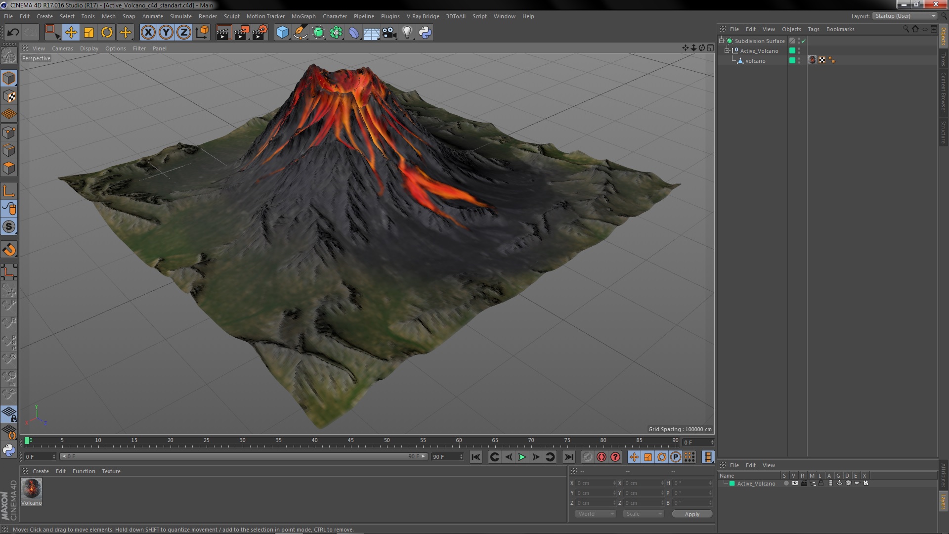 Active Volcano 3D model