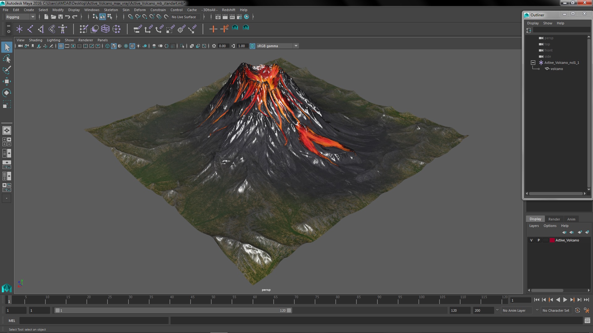 Active Volcano 3D model