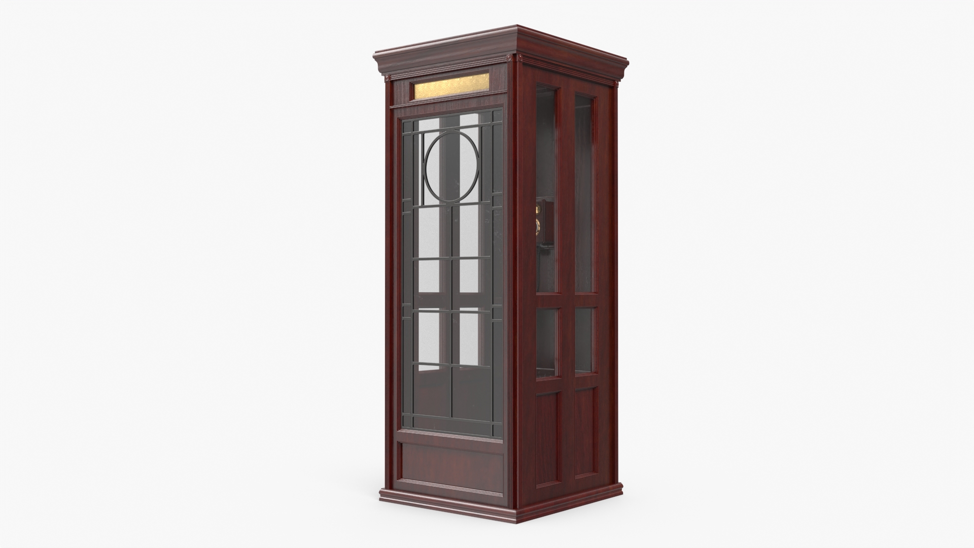 3D Wooden Phone Booth with Mounted Telephone