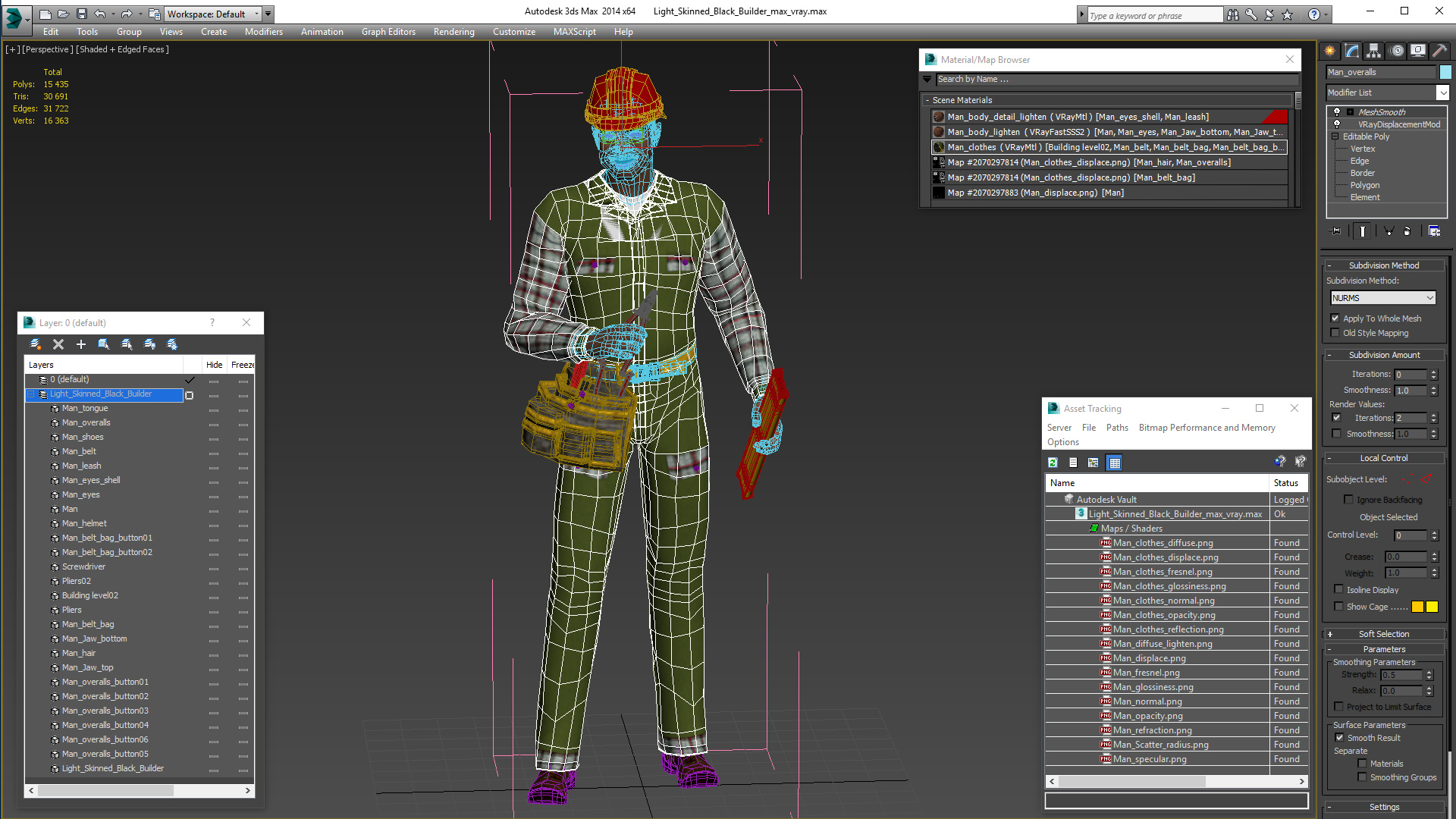 Light Skinned Black Builder 3D