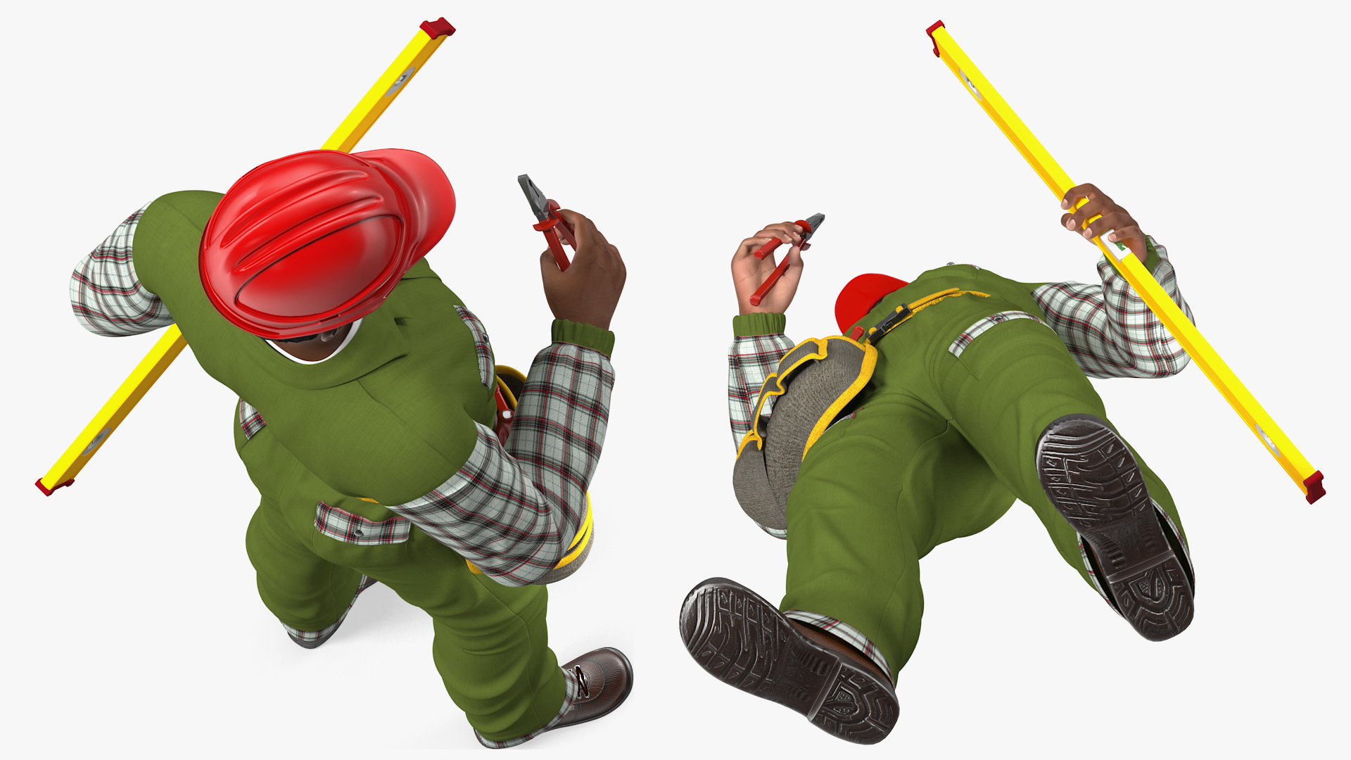 Light Skinned Black Builder 3D