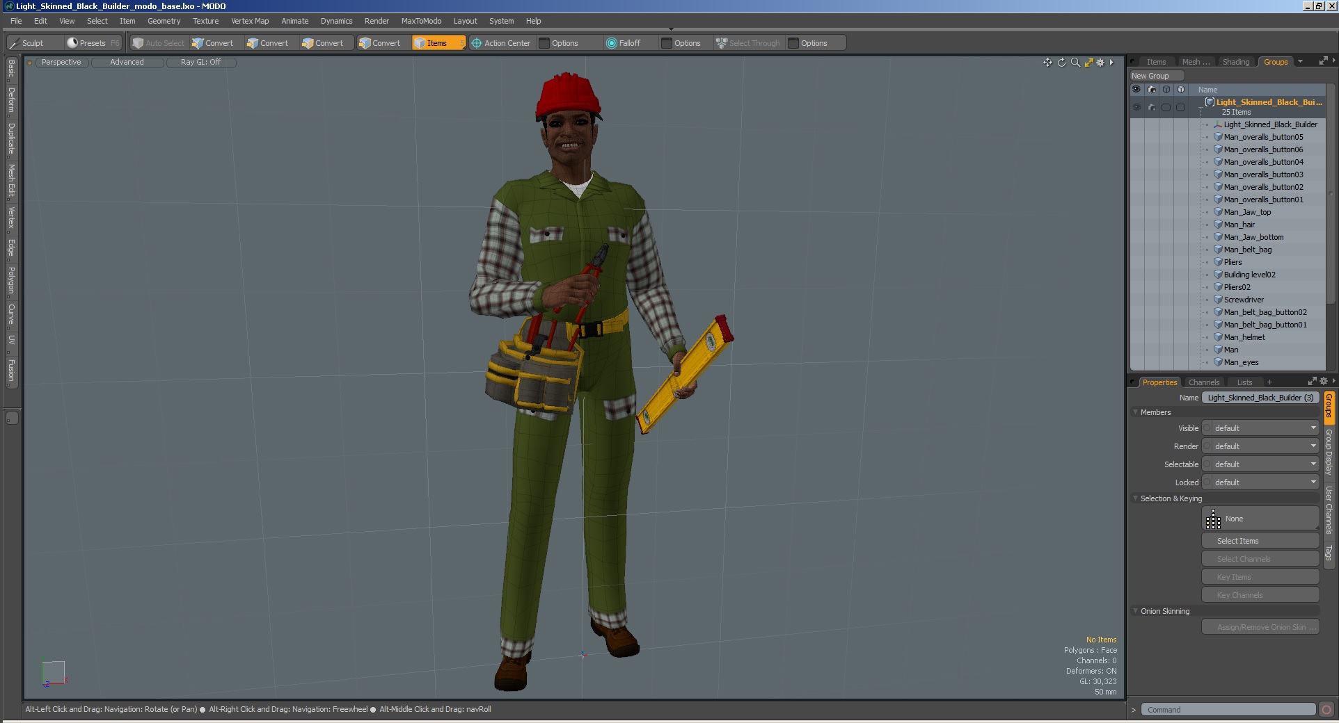 Light Skinned Black Builder 3D