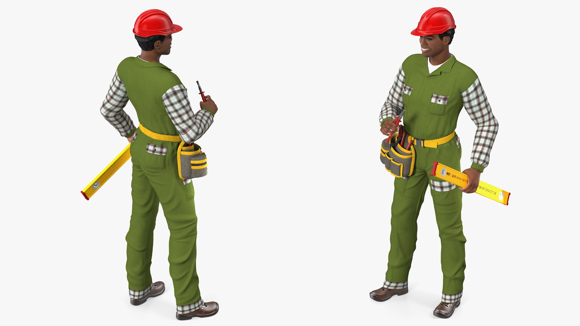 Light Skinned Black Builder 3D