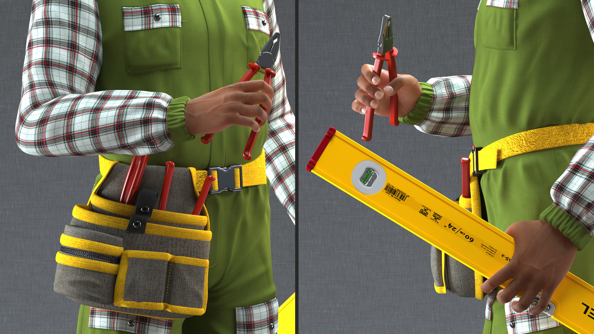 Light Skinned Black Builder 3D