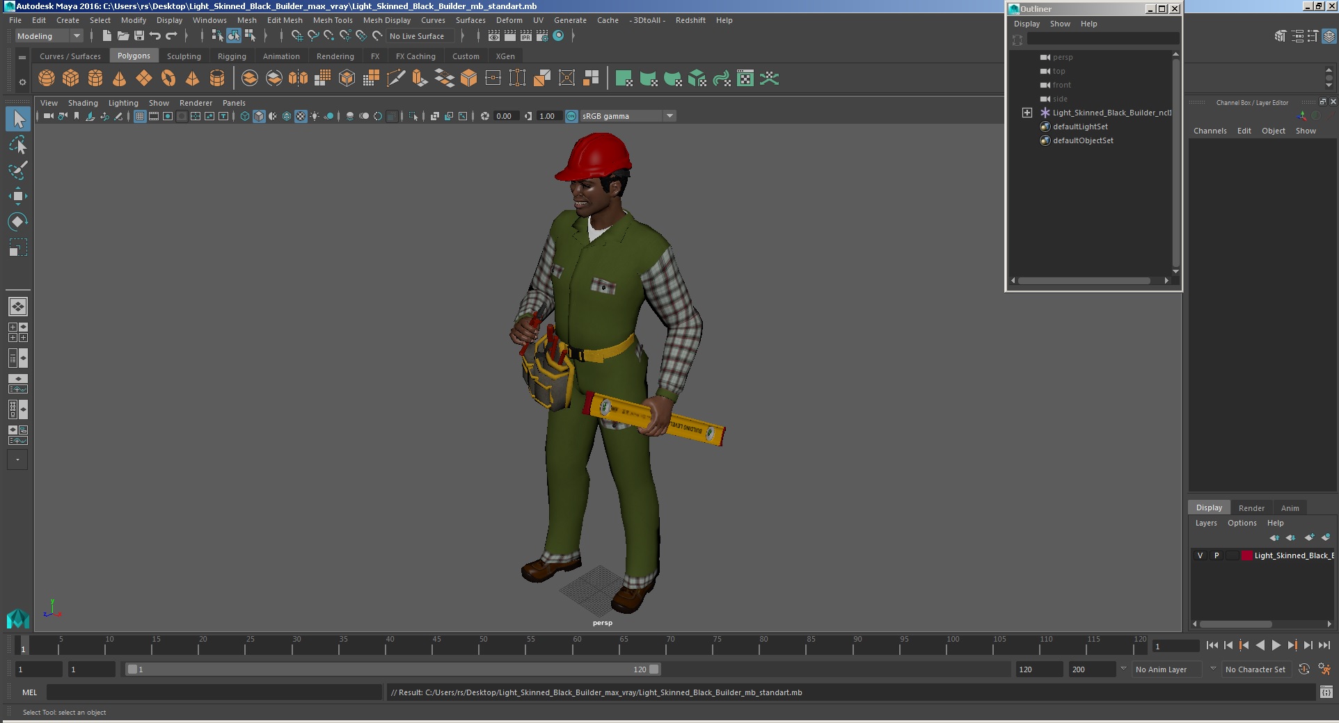 Light Skinned Black Builder 3D