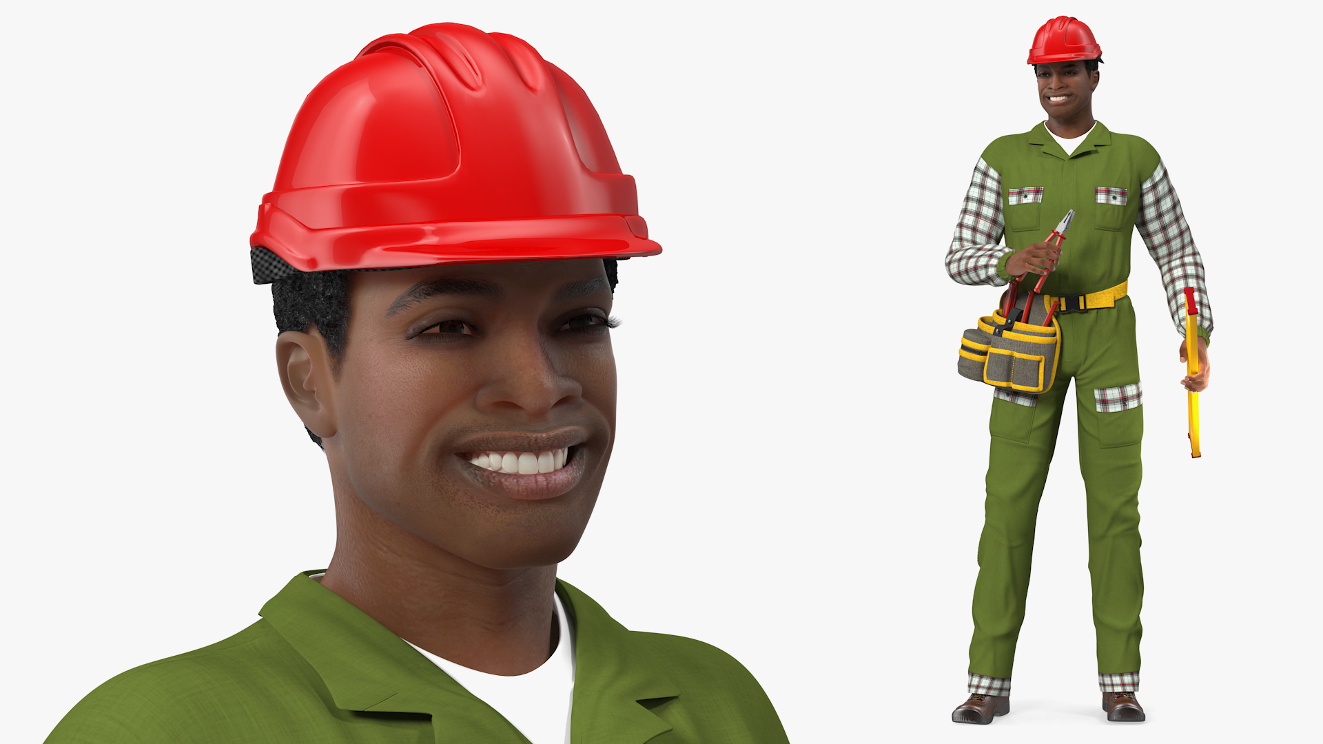 Light Skinned Black Builder 3D