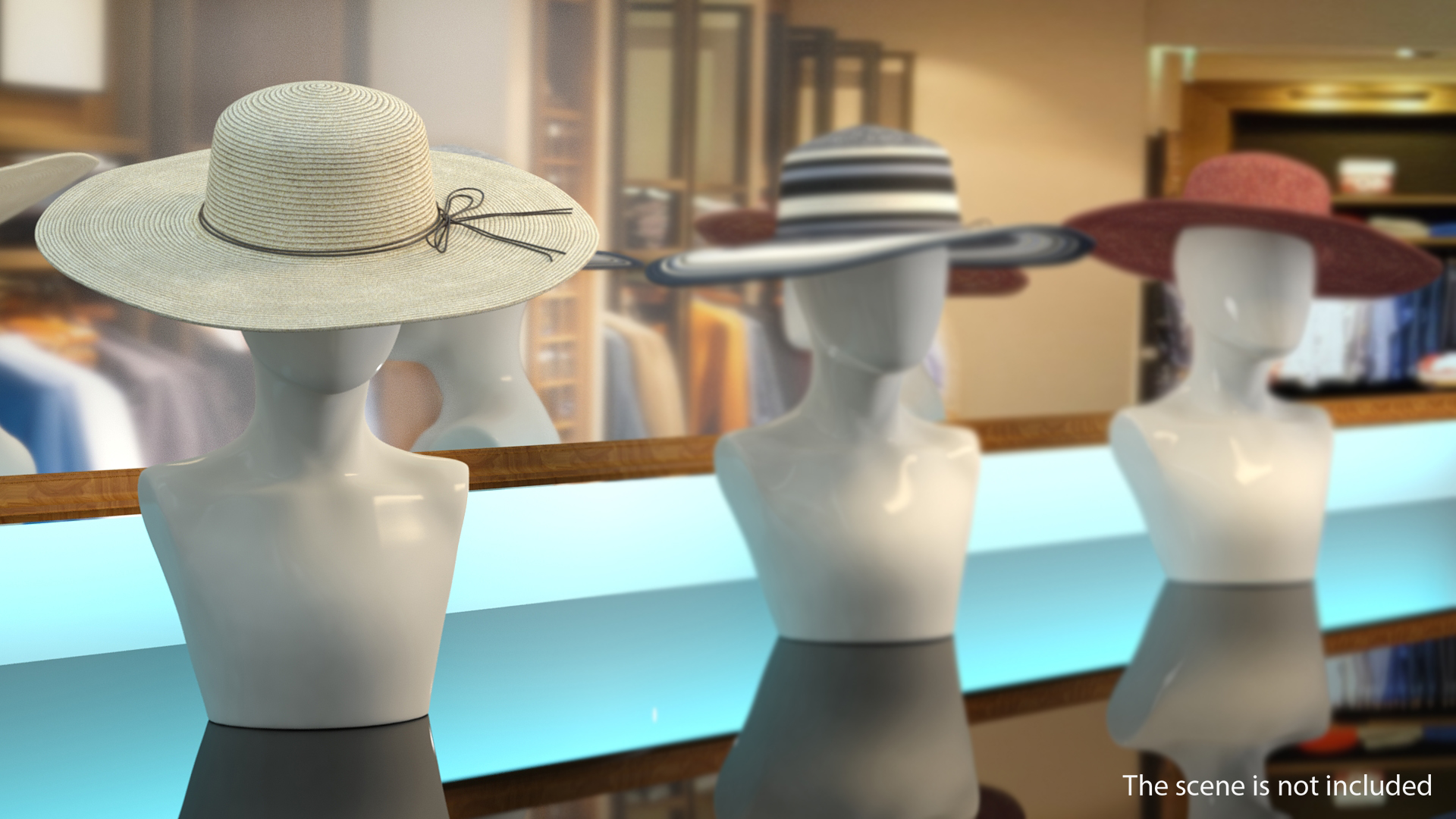 Women Straw Hat Yellow 3D