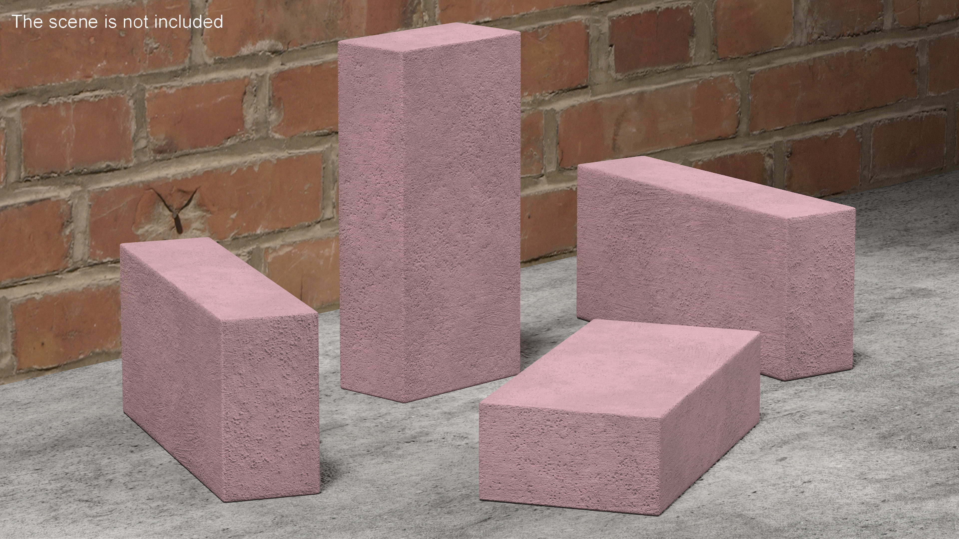 3D model Solid Sand Lime Block Red