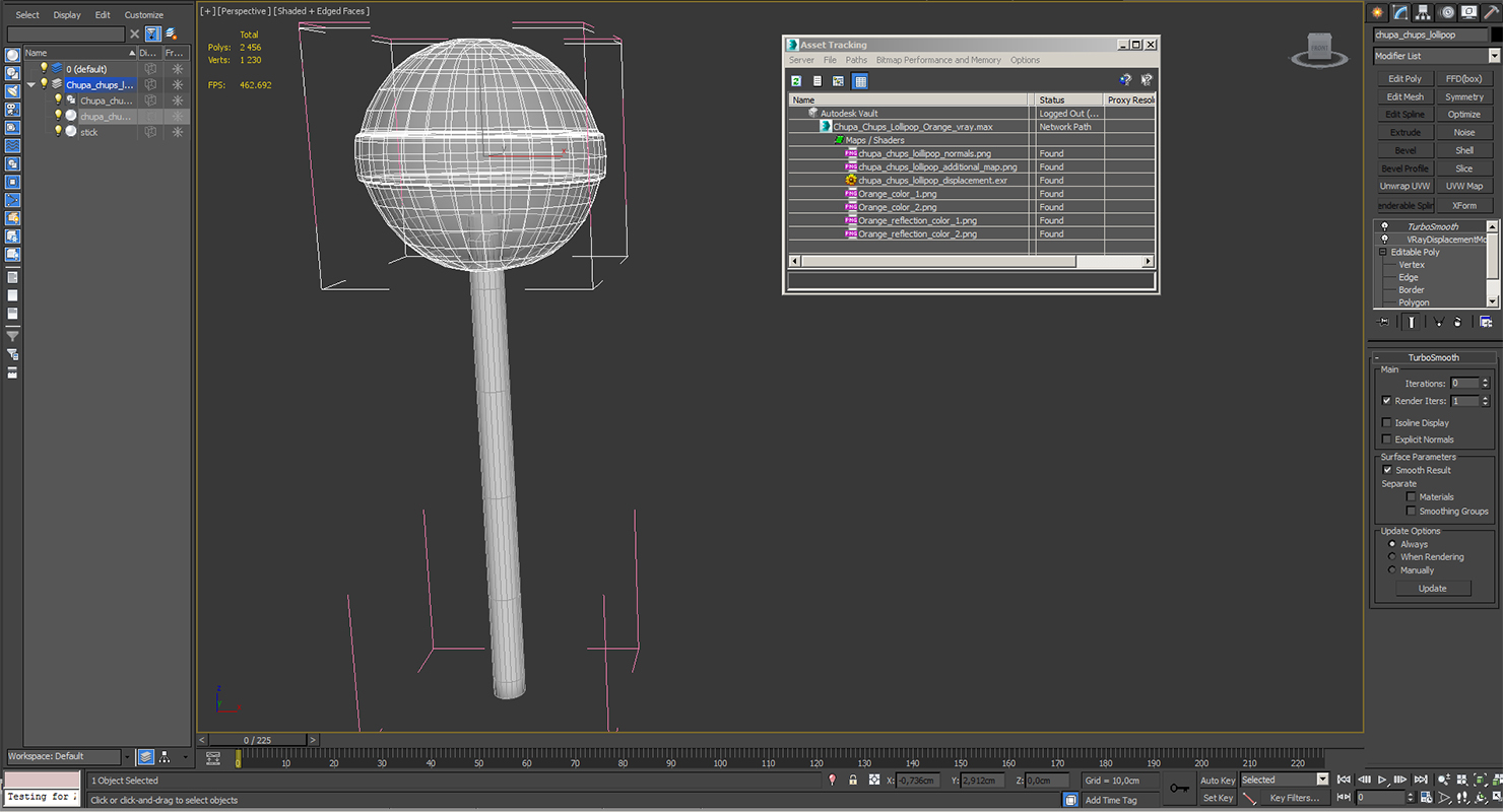 Chupa Chups Lollipop Orange 3D