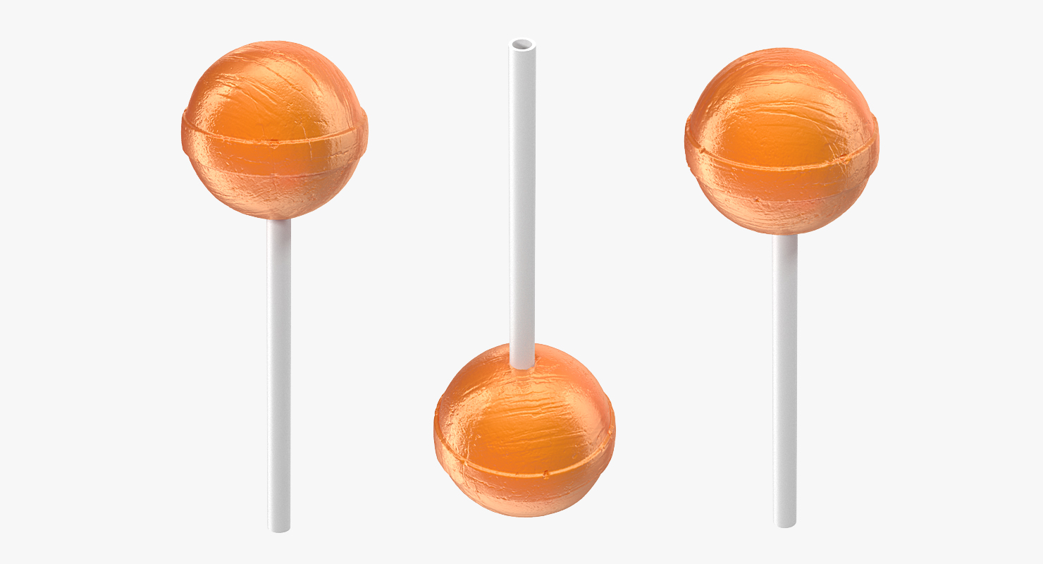 Chupa Chups Lollipop Orange 3D