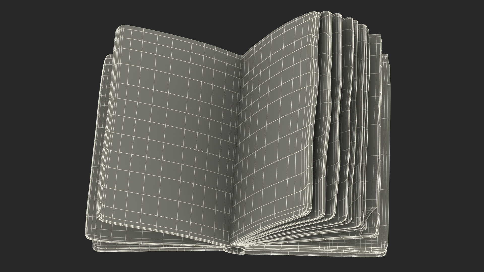 3D Half-Opened Clean Old Book