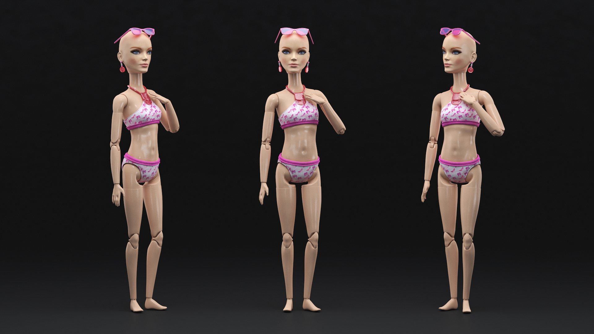 3D Barbie Doll Bikini model