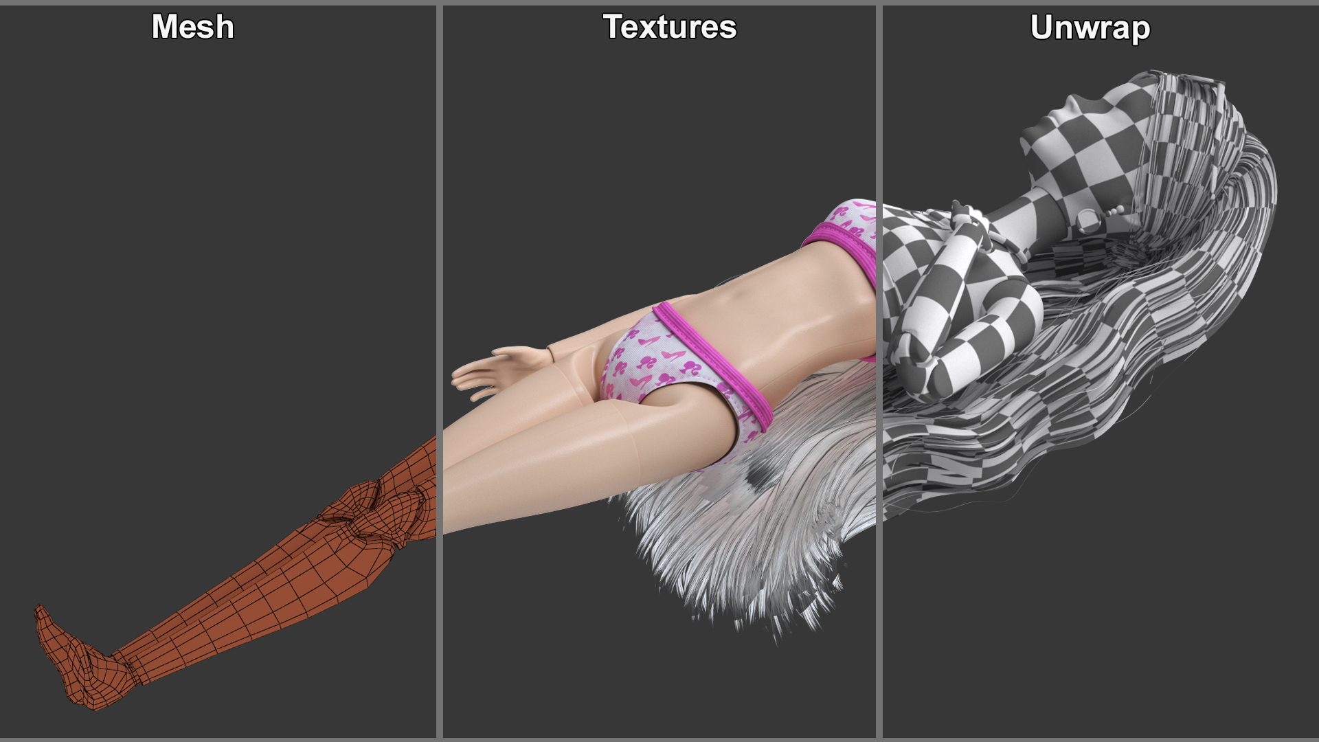 3D Barbie Doll Bikini model
