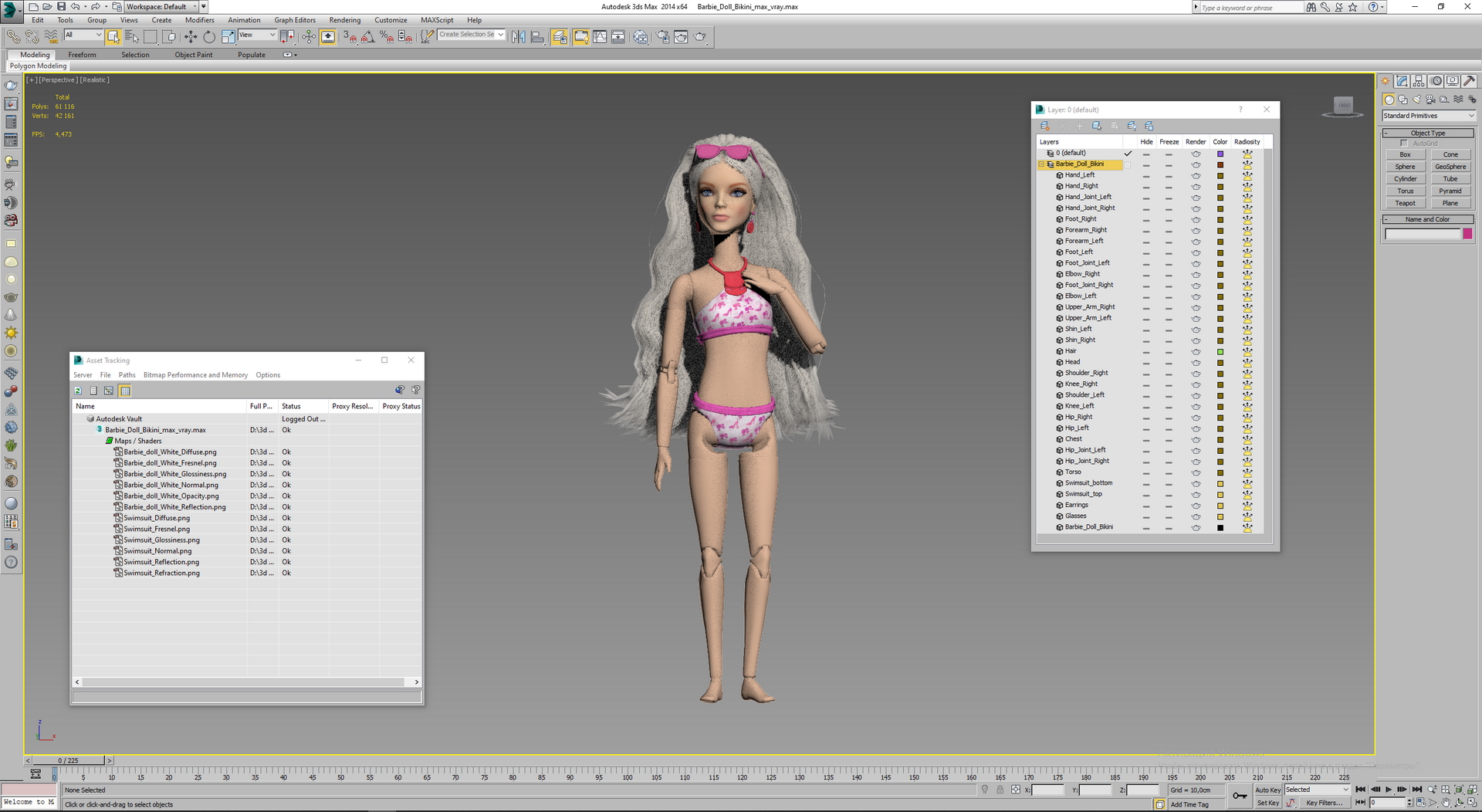 3D Barbie Doll Bikini model
