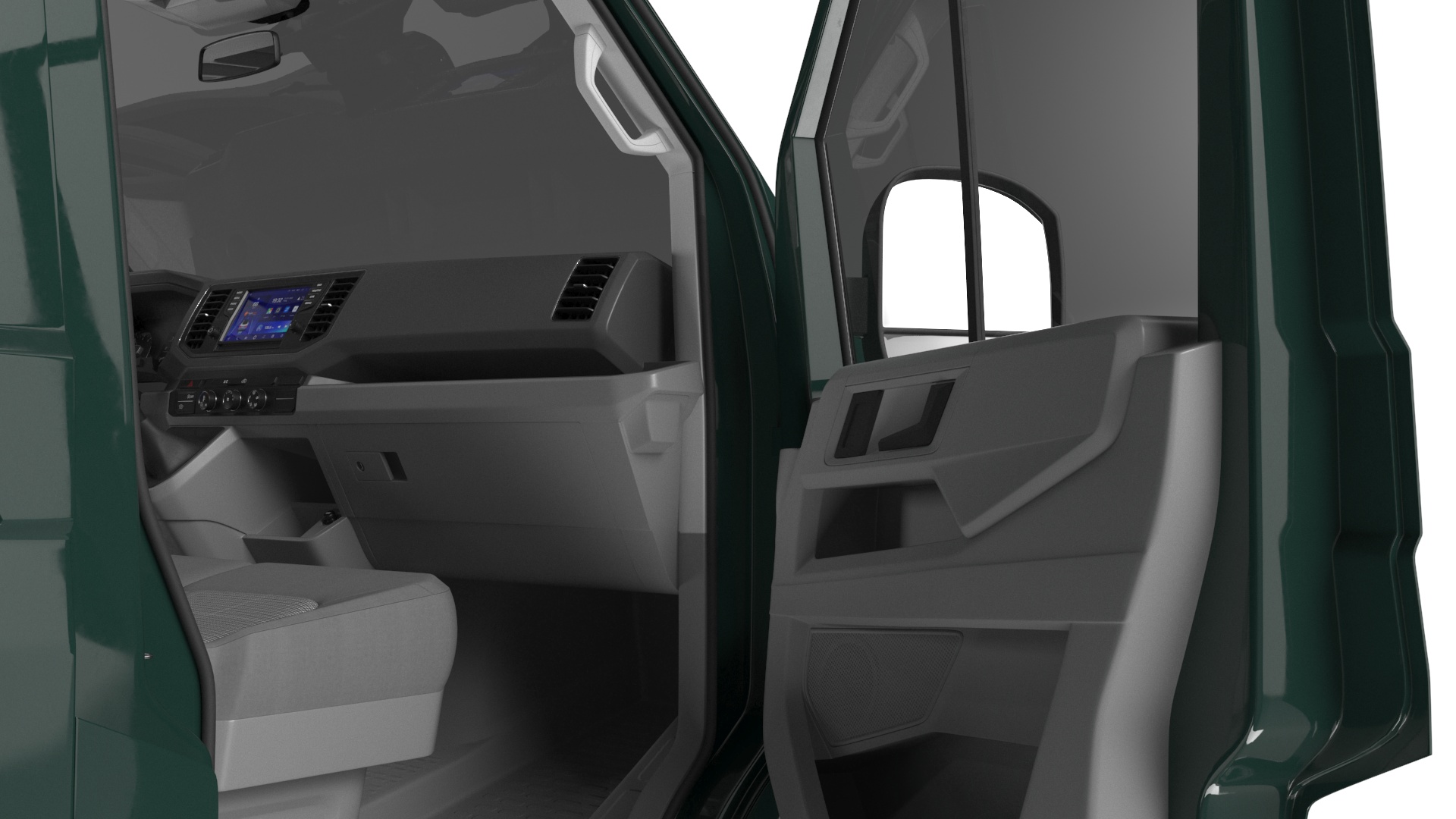3D model Volkswagen Crafter Van 2024 Green Color Rigged for Maya