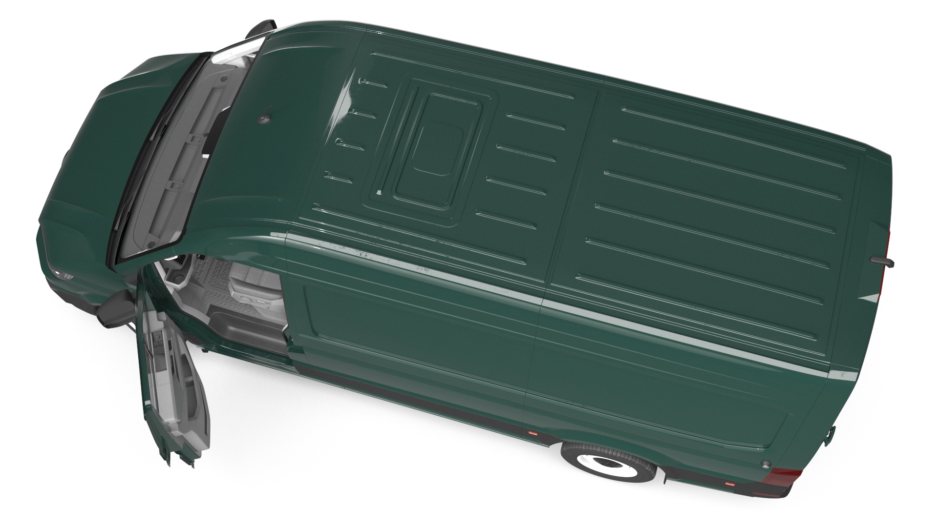 3D model Volkswagen Crafter Van 2024 Green Color Rigged for Maya