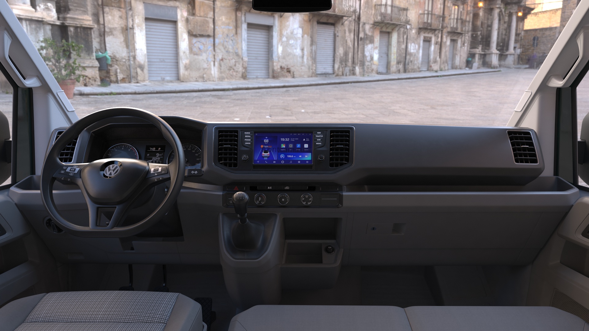 3D model Volkswagen Crafter Van 2024 Green Color Rigged for Maya