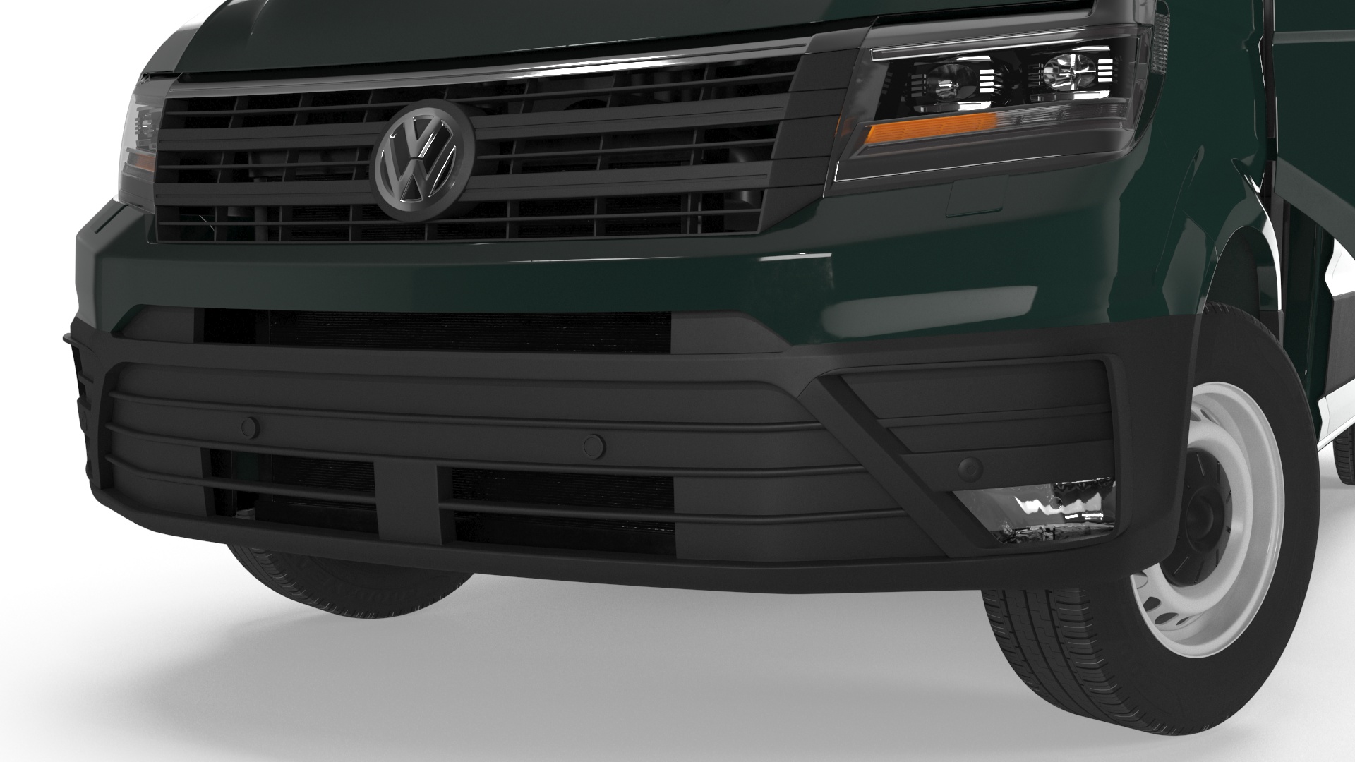 3D model Volkswagen Crafter Van 2024 Green Color Rigged for Maya