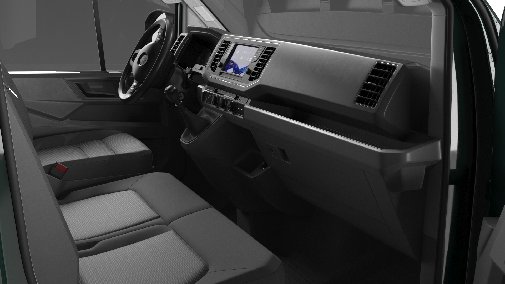 3D model Volkswagen Crafter Van 2024 Green Color Rigged for Maya