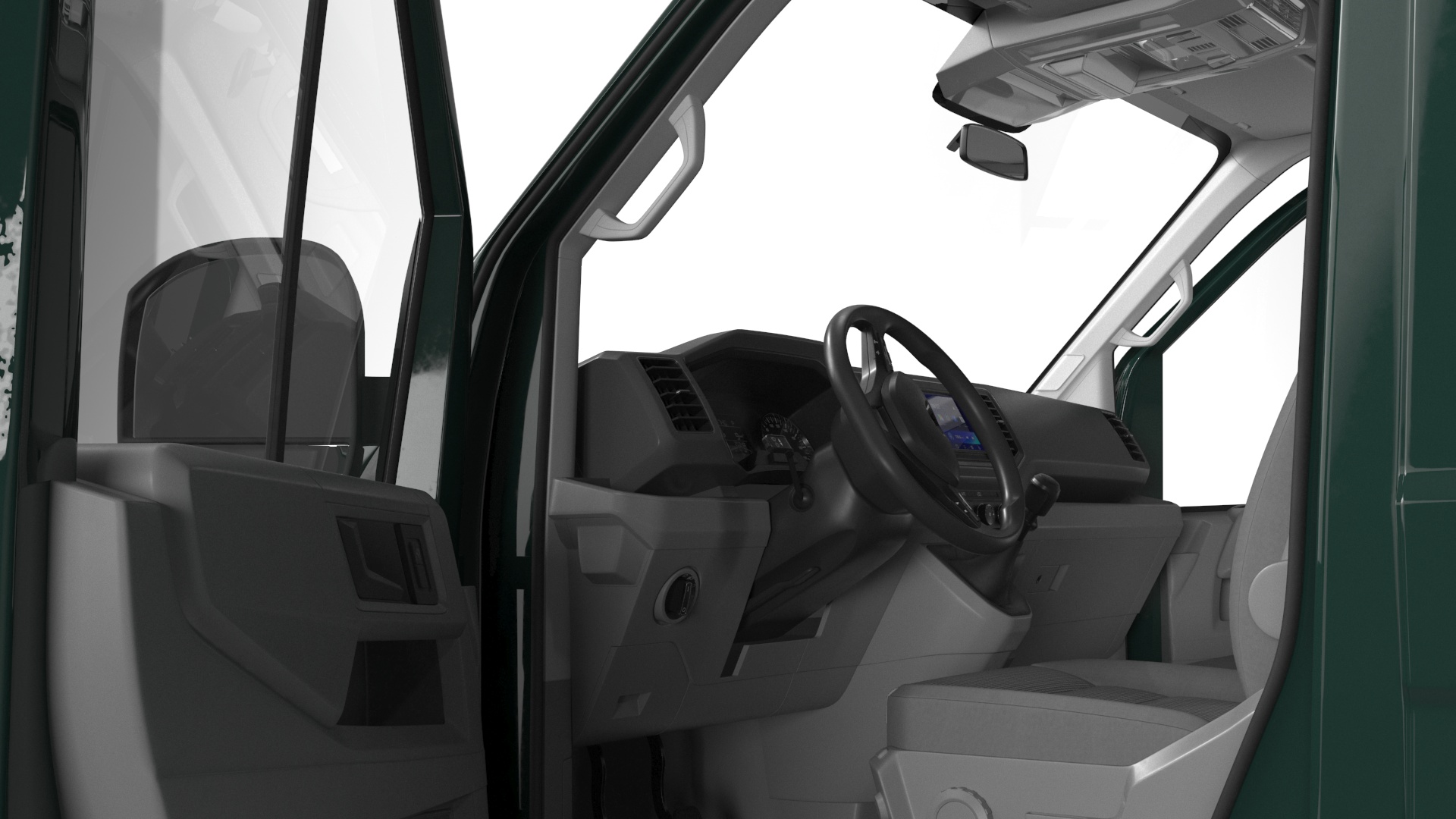 3D model Volkswagen Crafter Van 2024 Green Color Rigged for Maya