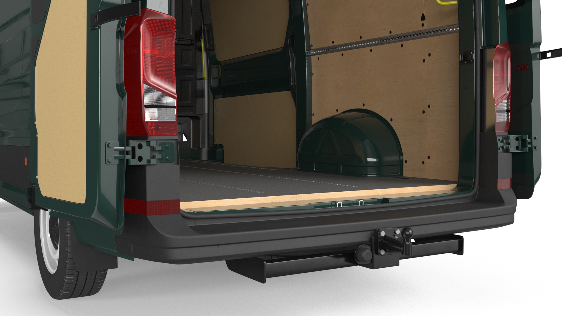 3D model Volkswagen Crafter Van 2024 Green Color Rigged for Maya