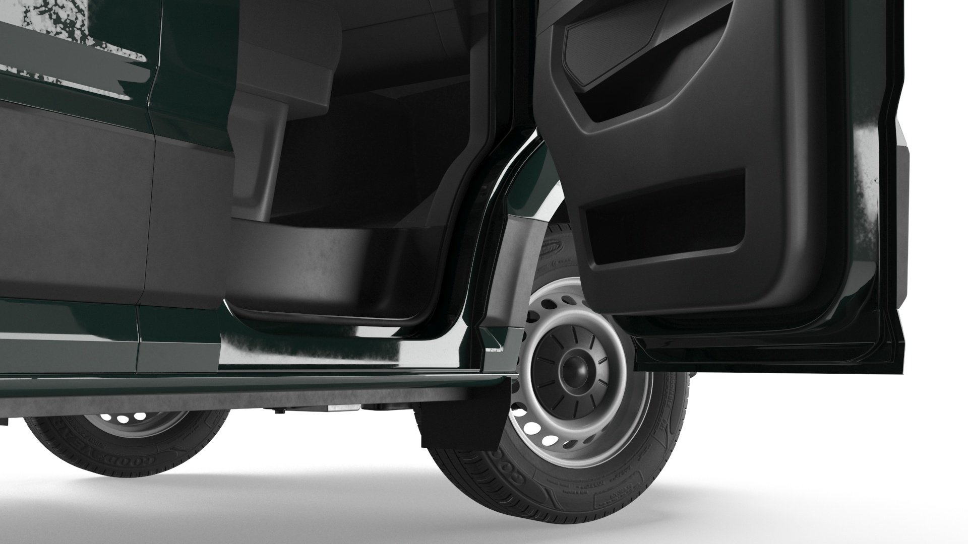 3D model Volkswagen Crafter Van 2024 Green Color Rigged for Maya