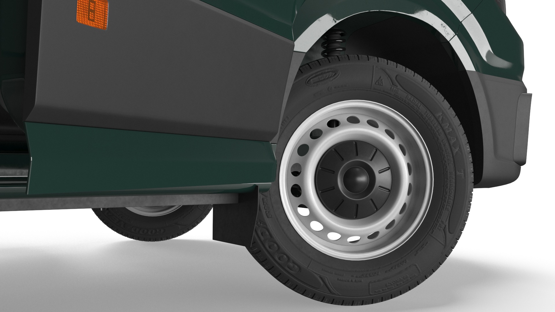 3D model Volkswagen Crafter Van 2024 Green Color Rigged for Maya
