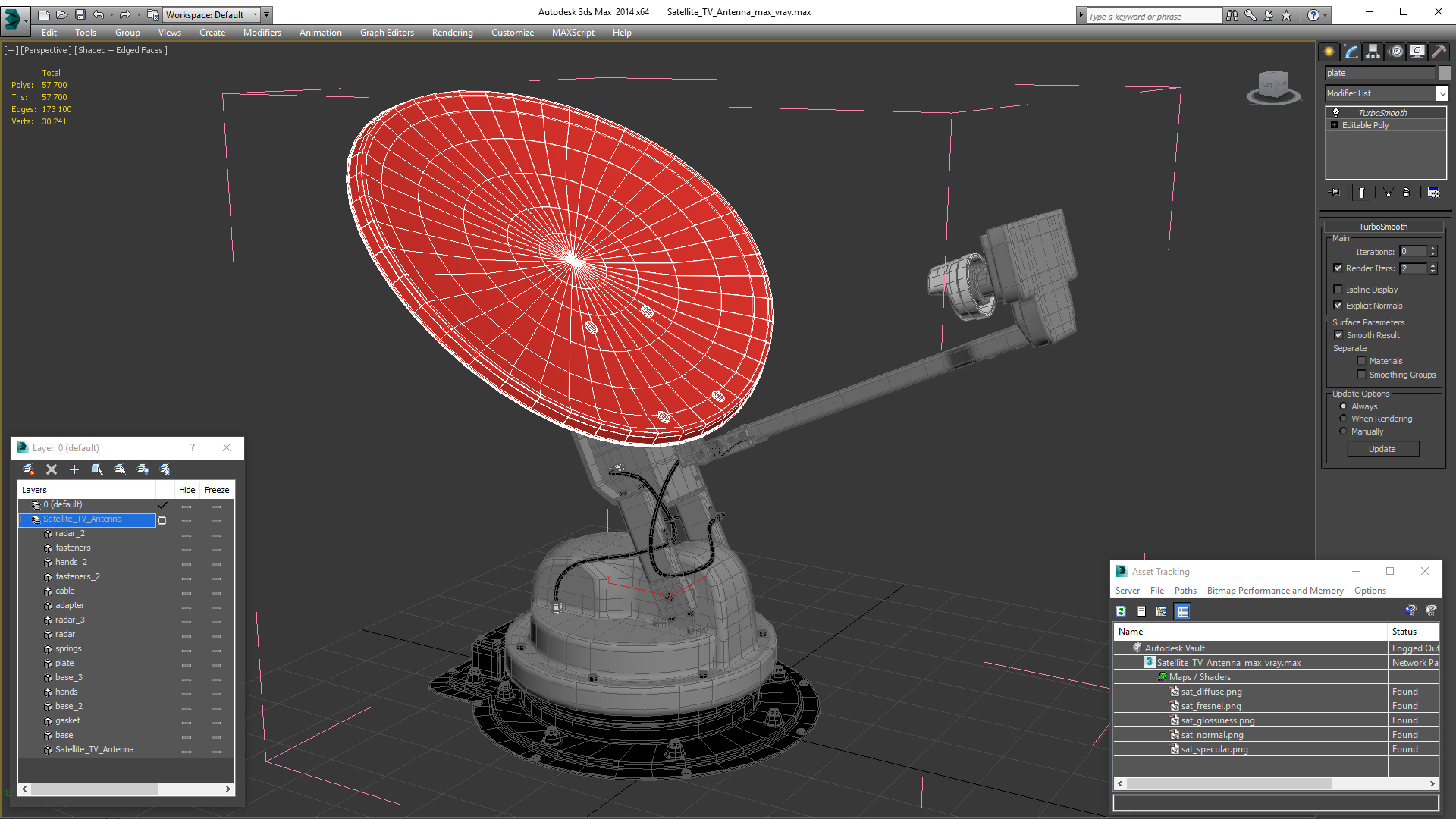3D model Satellite TV Antenna