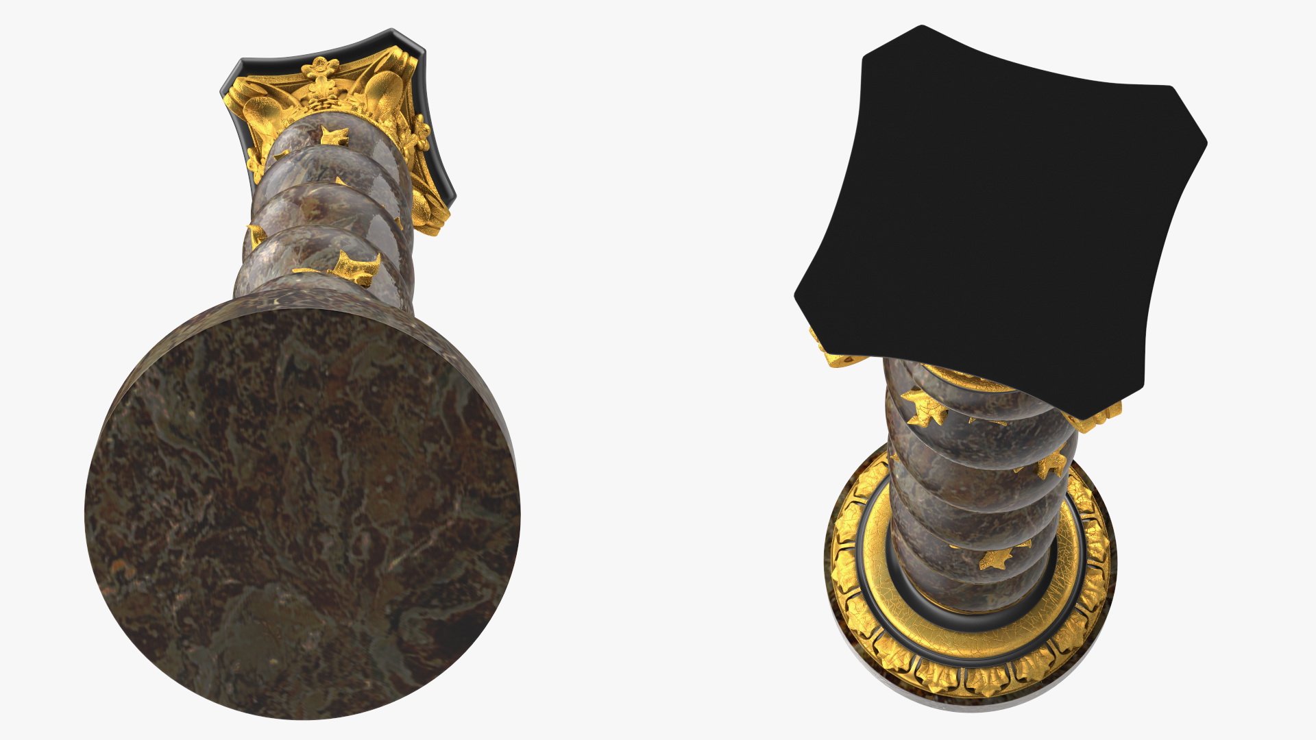3D Baroque Twisted Column with Vine Decoration model