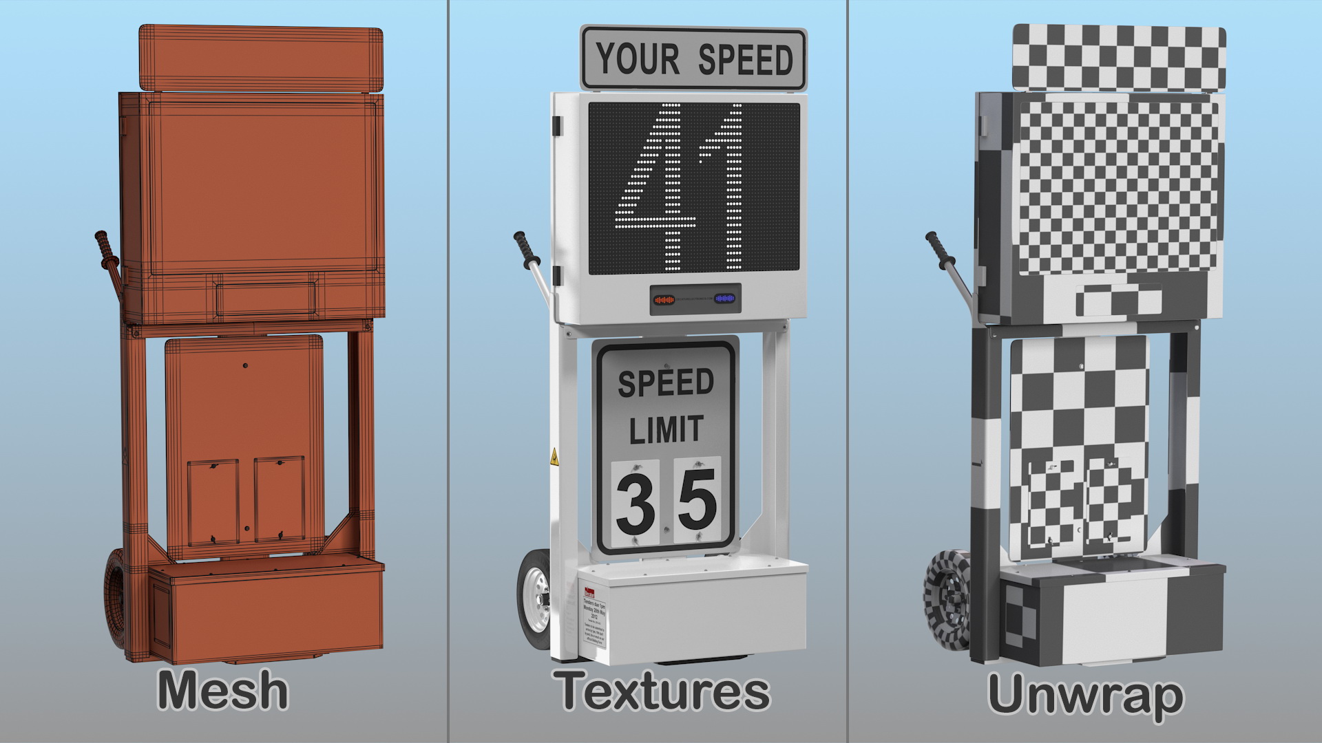 3D model Decatur Electronics OnSite 200MX Modular Speed Display Dolly