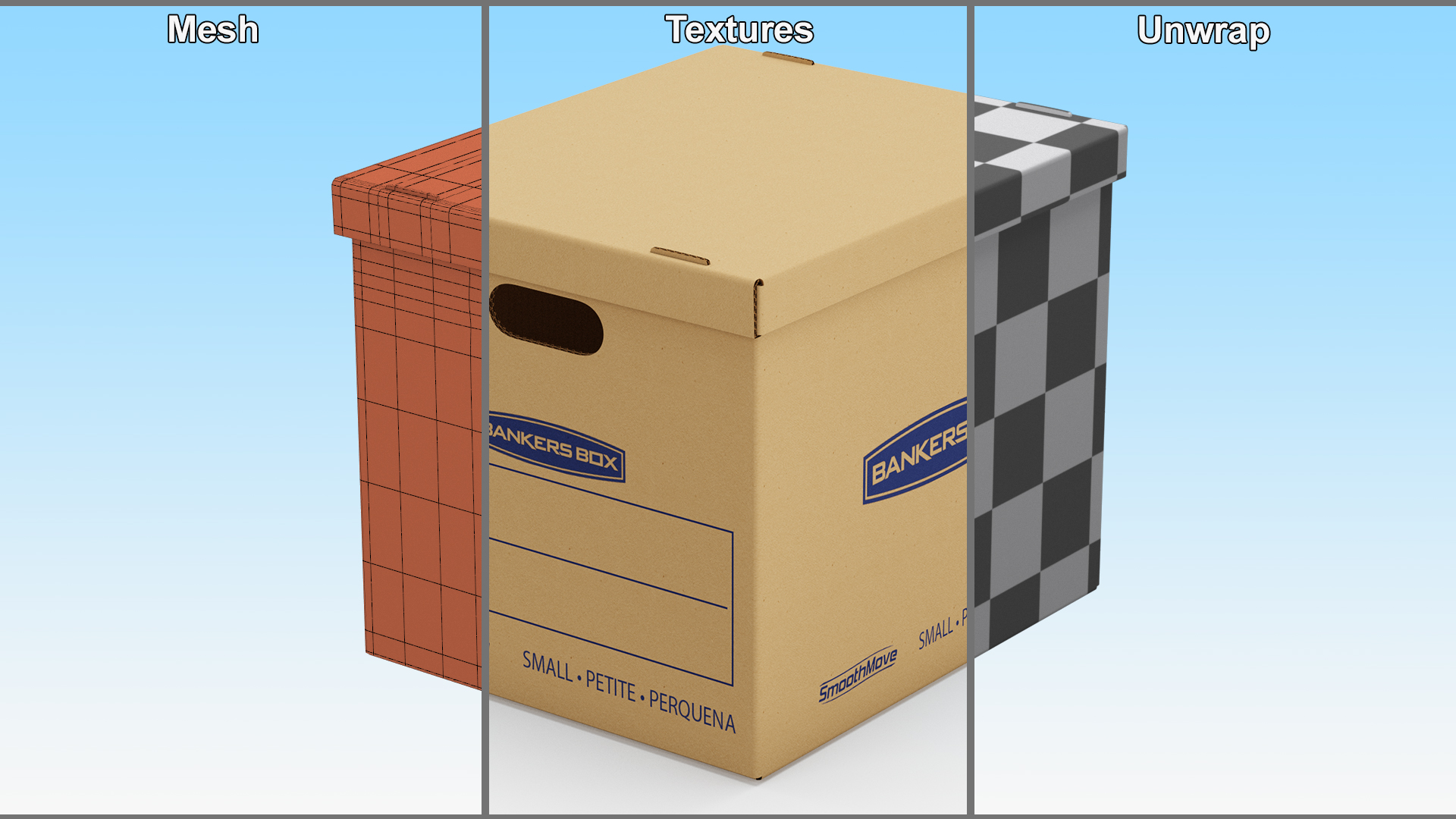 3D Carton Bankers Box model