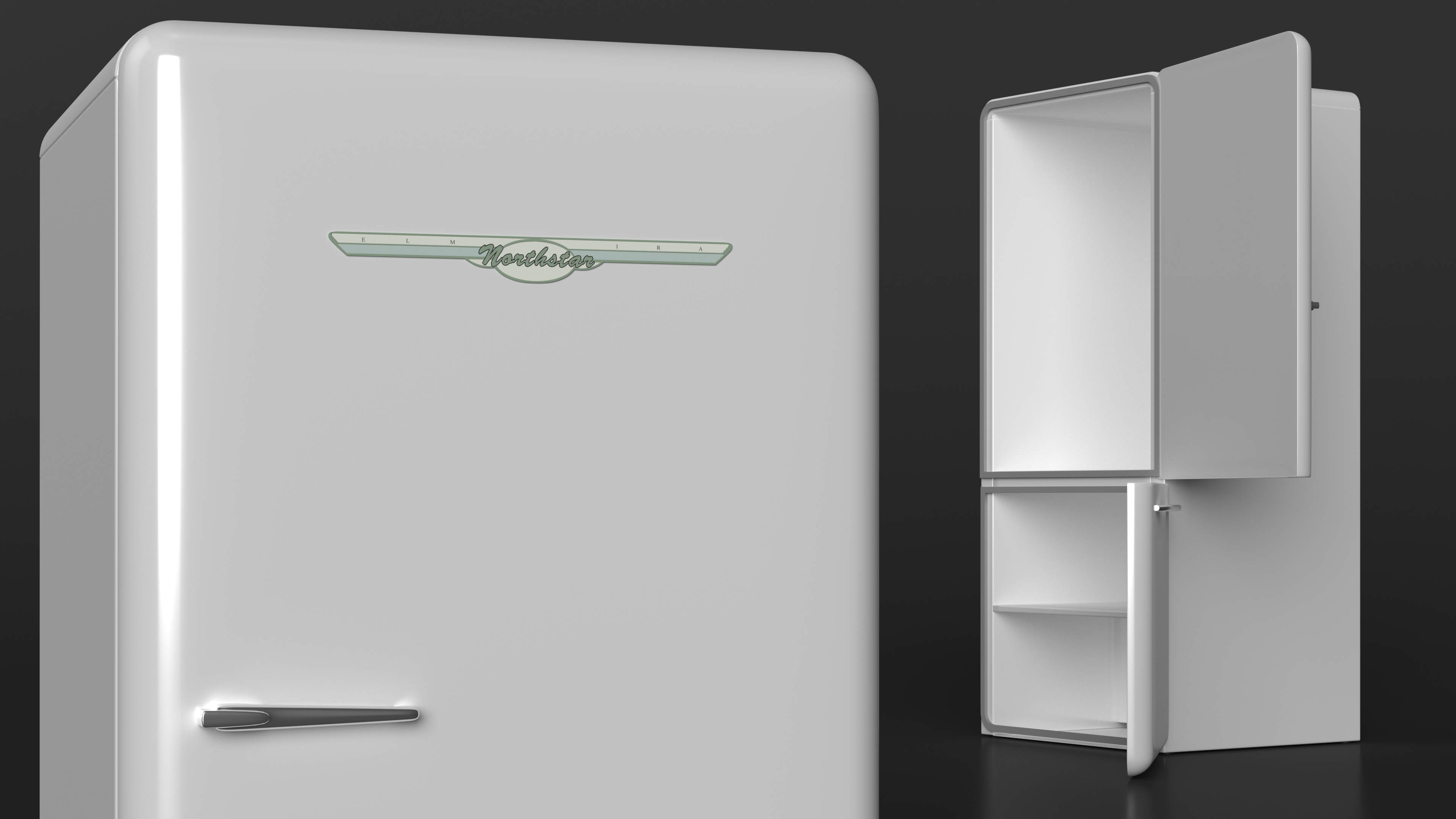3D Vintage Style Refrigerator