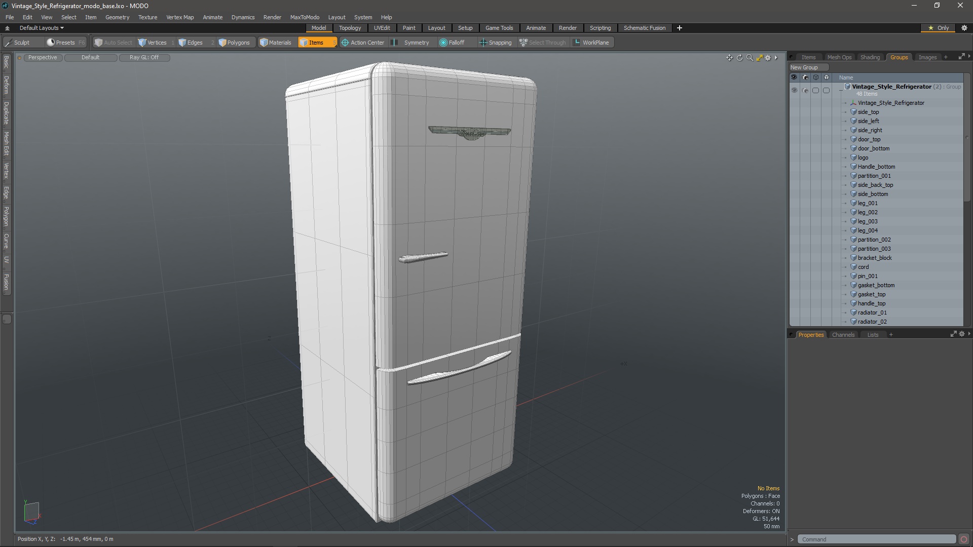 3D Vintage Style Refrigerator