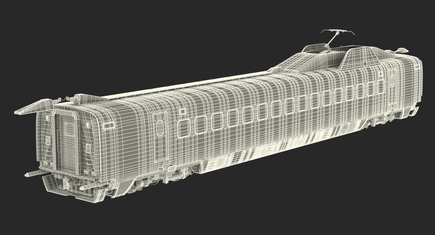 3D Bullet Train Passenger Car Rail Star Rigged model