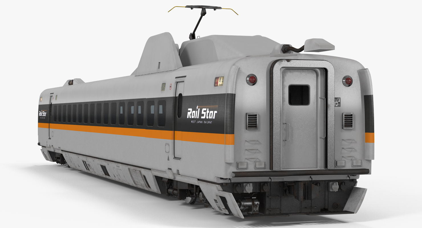 3D Bullet Train Passenger Car Rail Star Rigged model