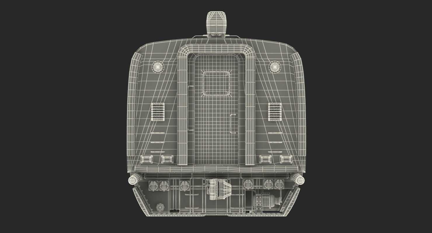 3D Bullet Train Passenger Car Rail Star Rigged model