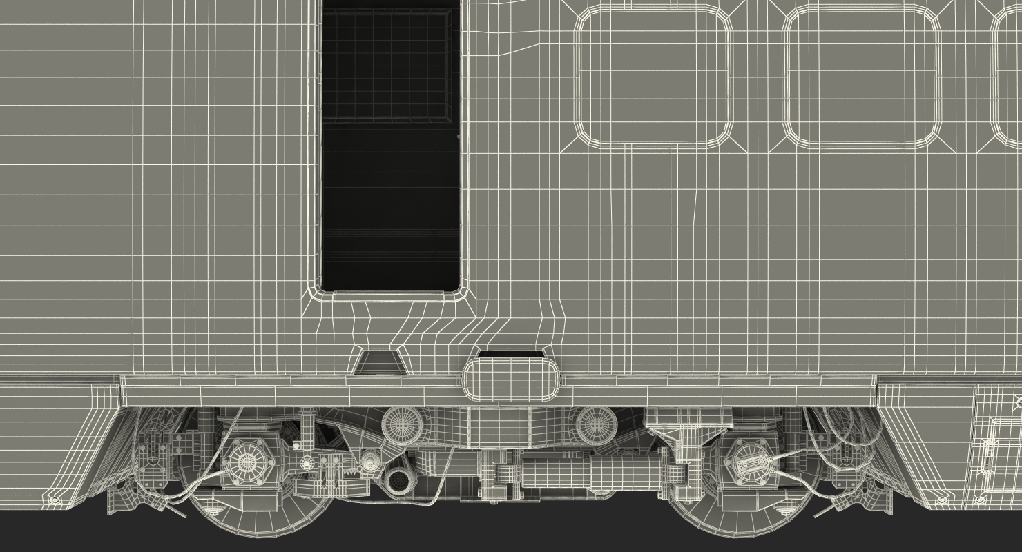 3D Bullet Train Passenger Car Rail Star Rigged model