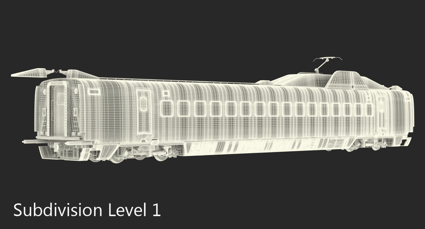 3D Bullet Train Passenger Car Rail Star Rigged model
