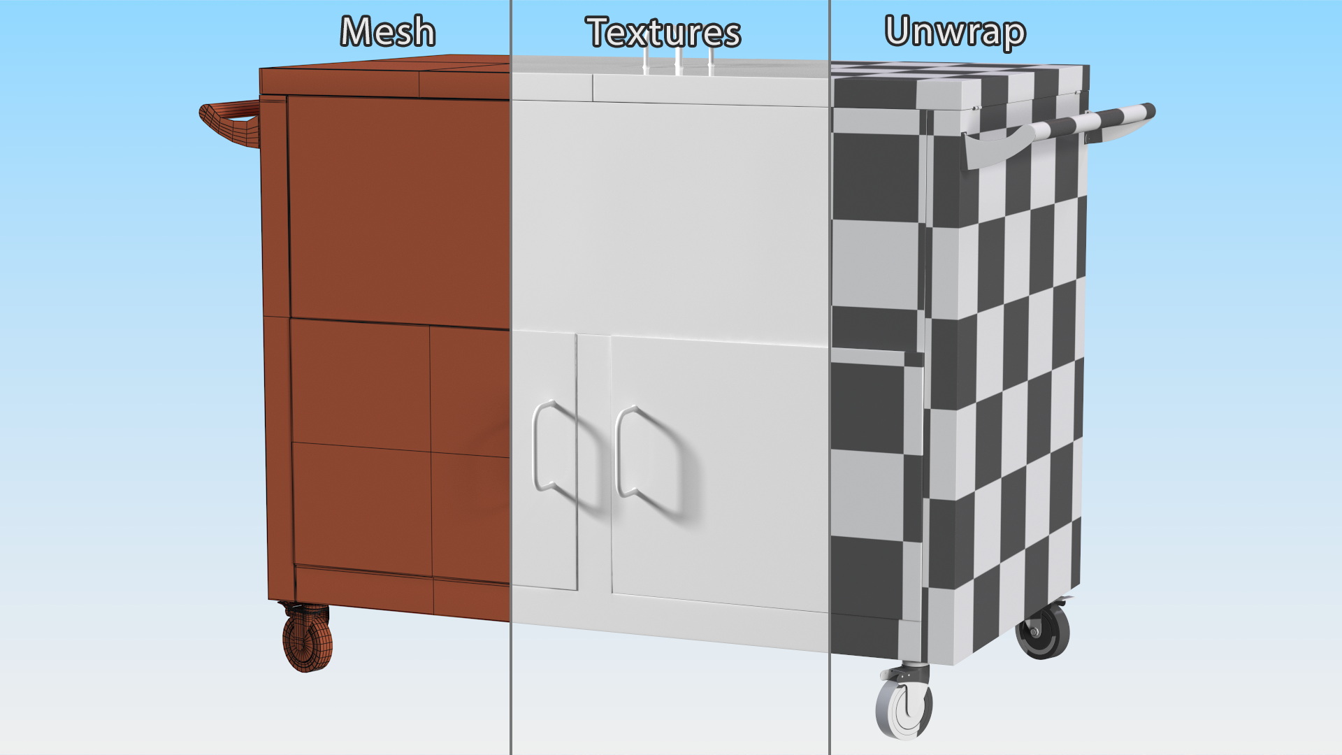 Mobile Rolling Box White 3D model