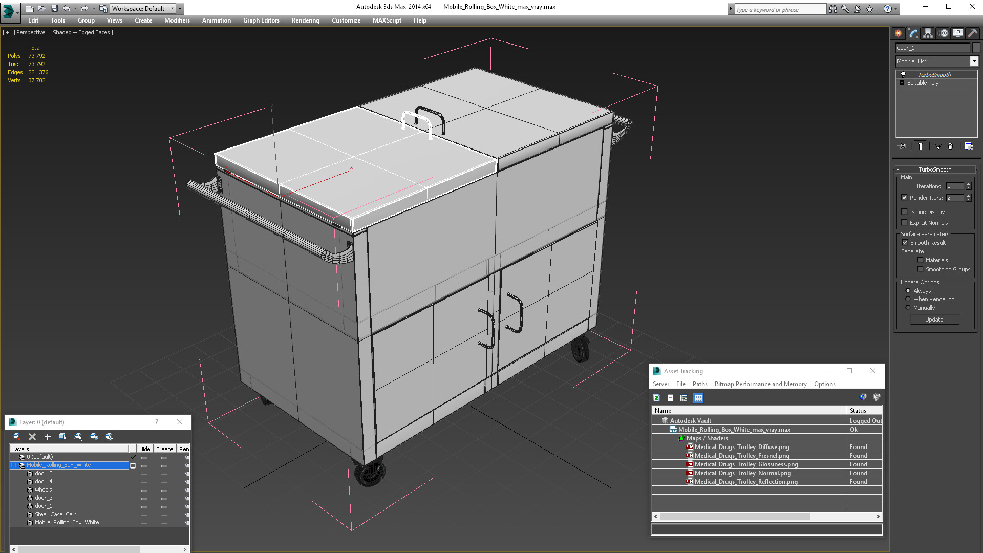 Mobile Rolling Box White 3D model