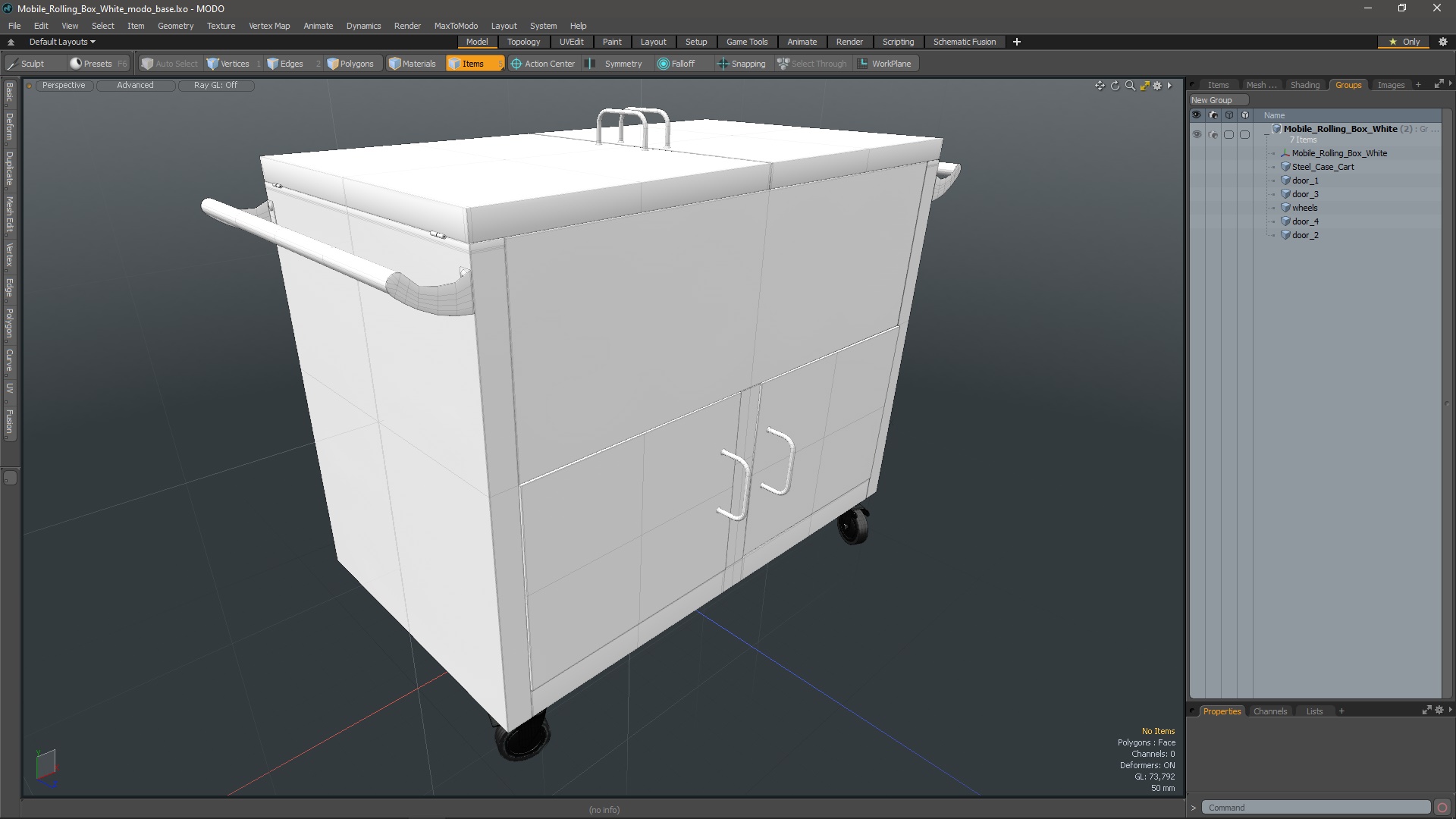 Mobile Rolling Box White 3D model