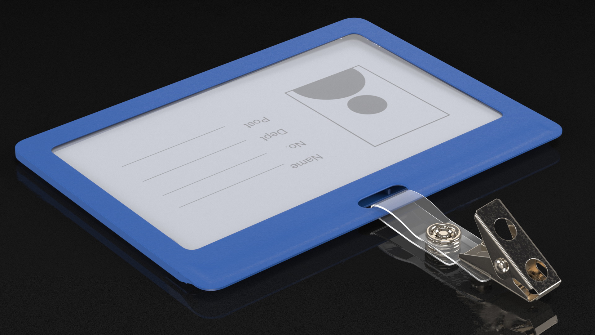 3D Rigid Enclosed Horizontal ID Badge Card Holder