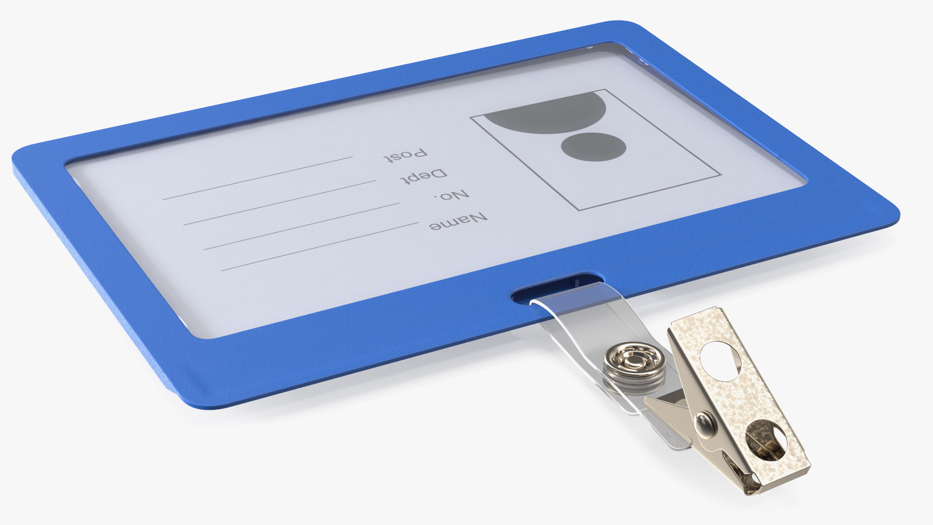 3D Rigid Enclosed Horizontal ID Badge Card Holder